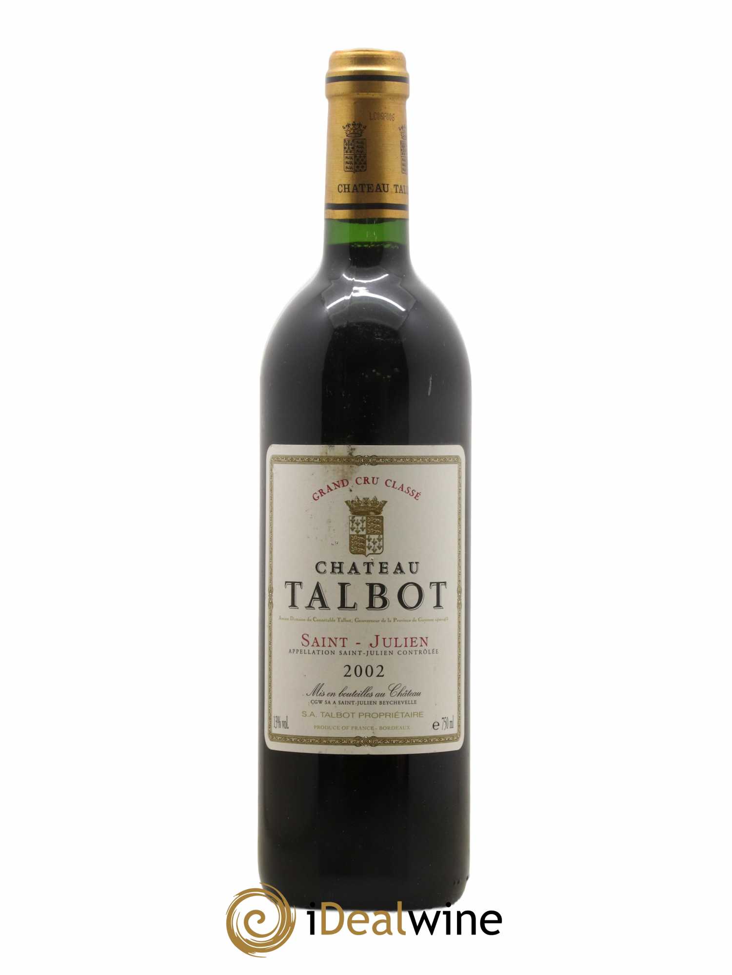 Château Talbot 4ème Grand Cru Classé 2002 - Lot de 1 bouteille - 0