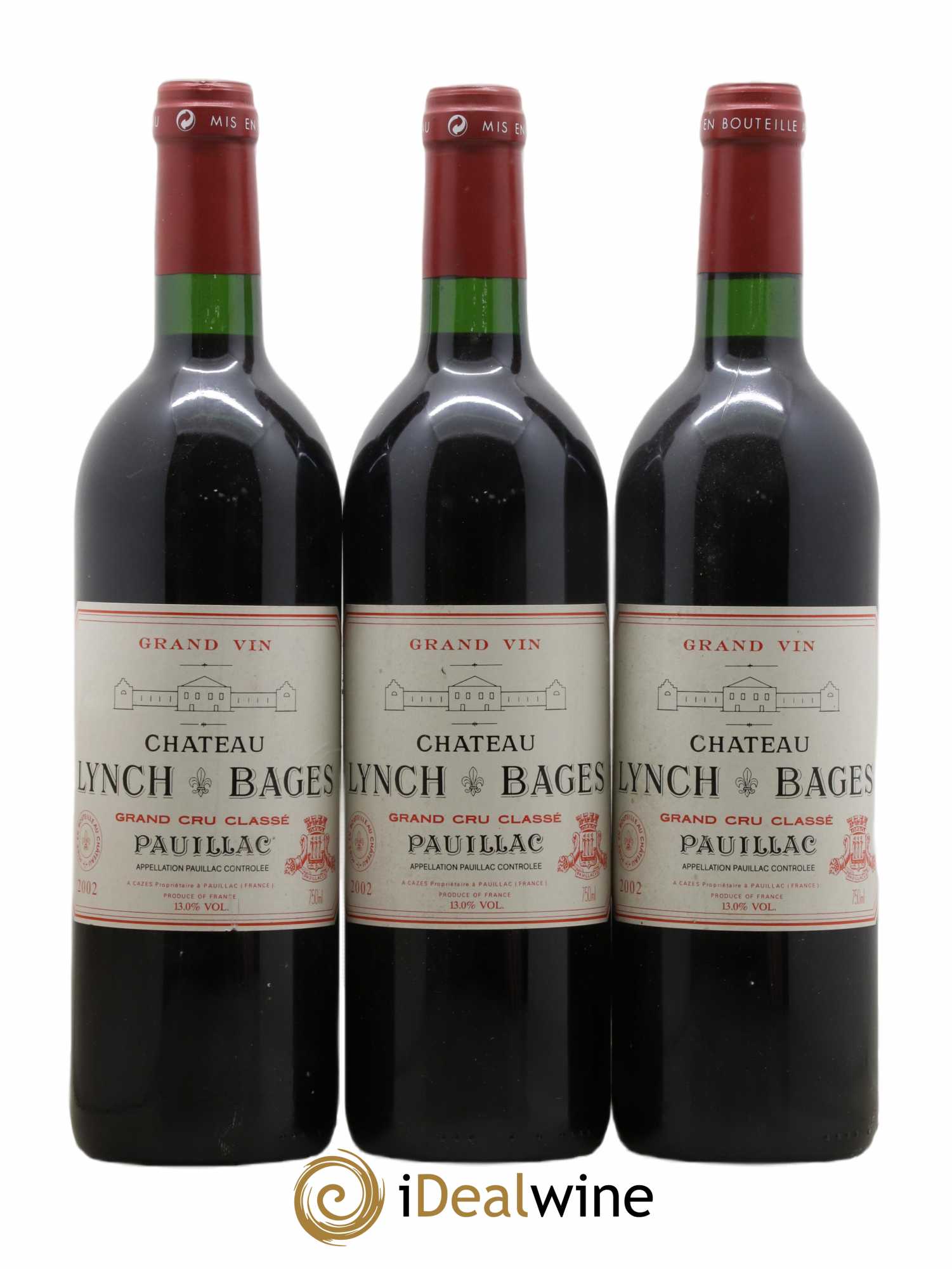 Château Lynch Bages 5ème Grand Cru Classé 2002 - Lot of 3 bottles - 0