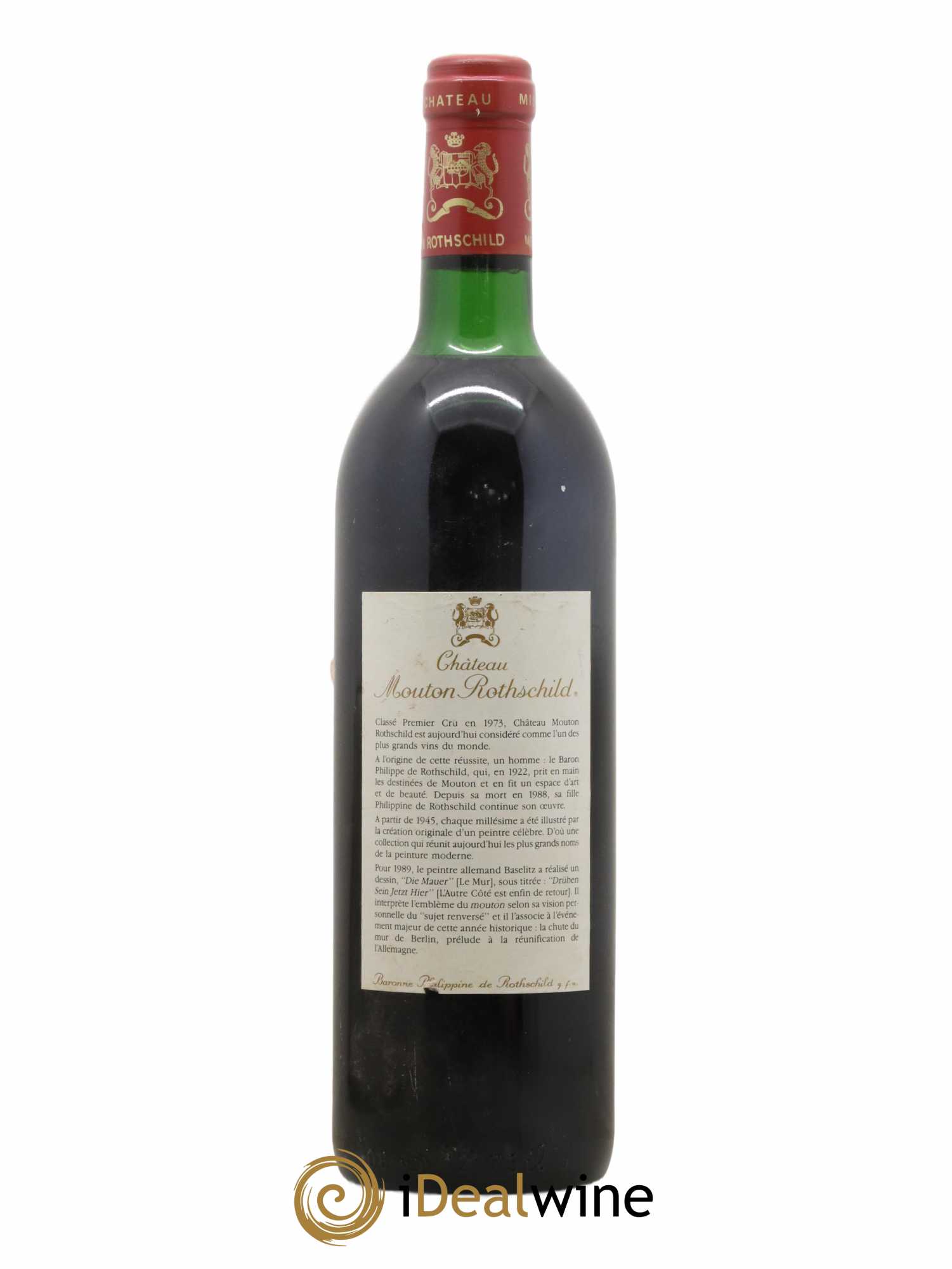 Château Mouton Rothschild 1er Grand Cru Classé 1989 - Lot de 1 bouteille - 1