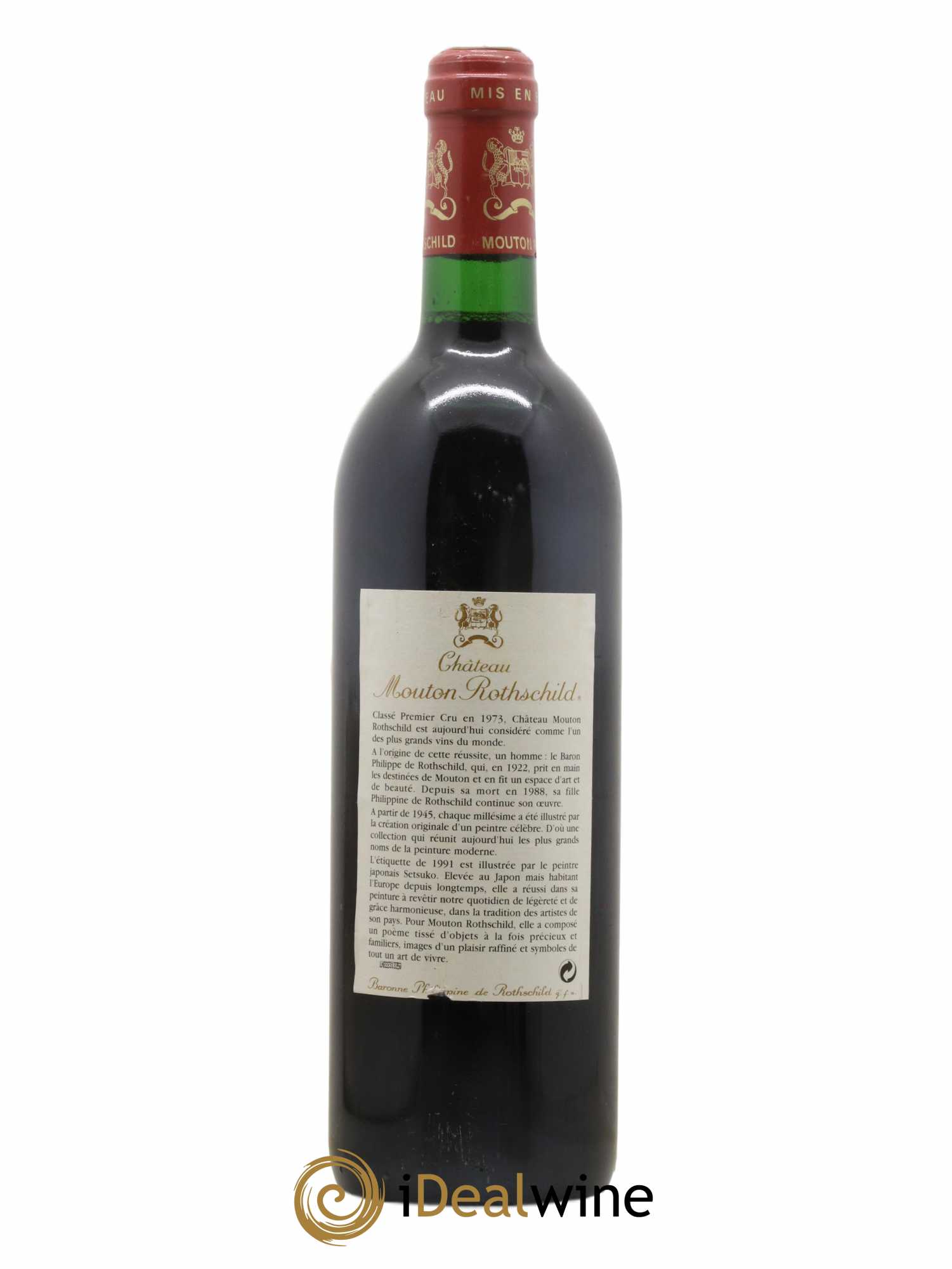 Château Mouton Rothschild 1er Grand Cru Classé 1991 - Lot de 1 bouteille - 1