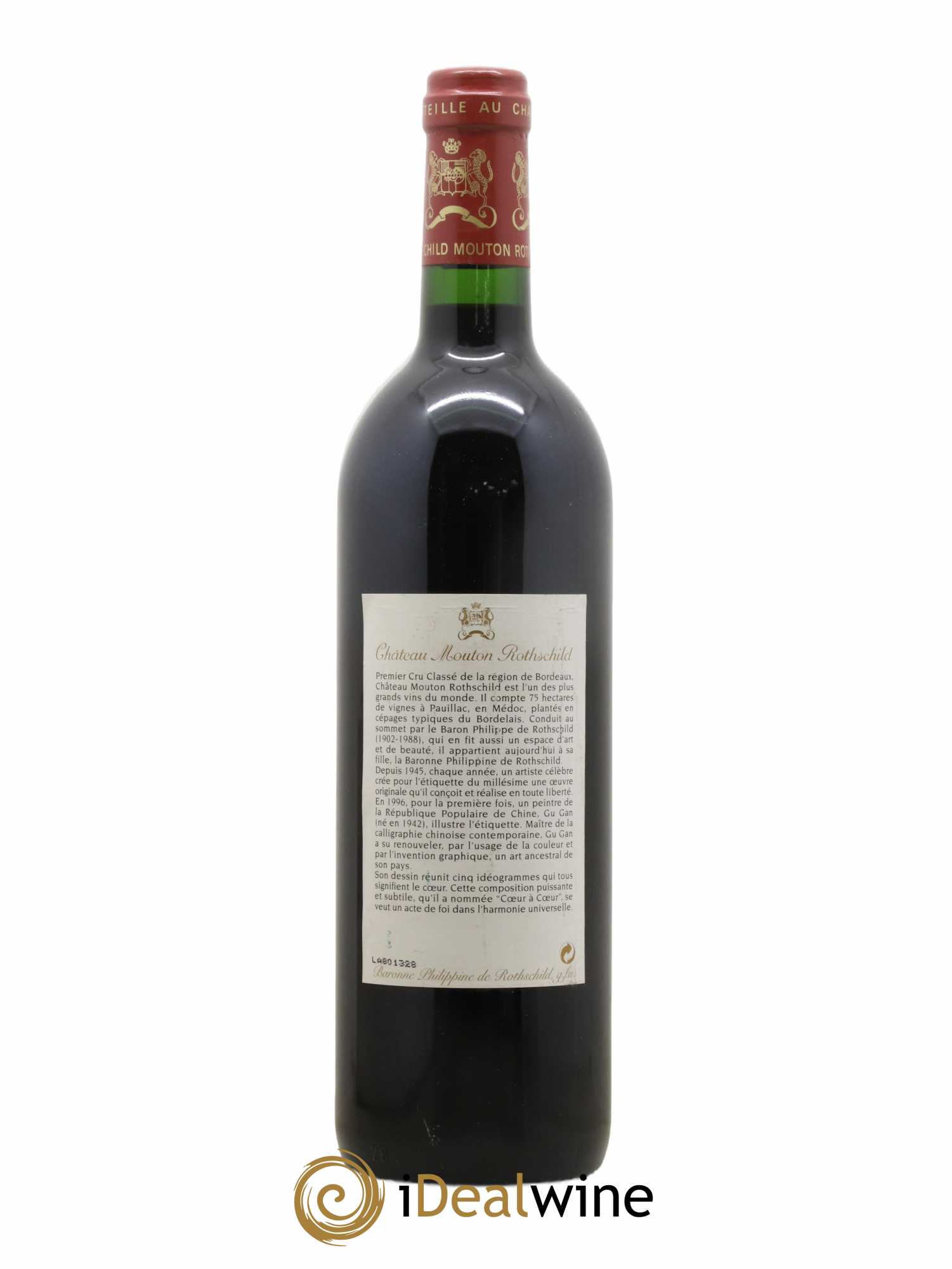Château Mouton Rothschild 1er Grand Cru Classé 1996 - Lot de 1 bouteille - 1