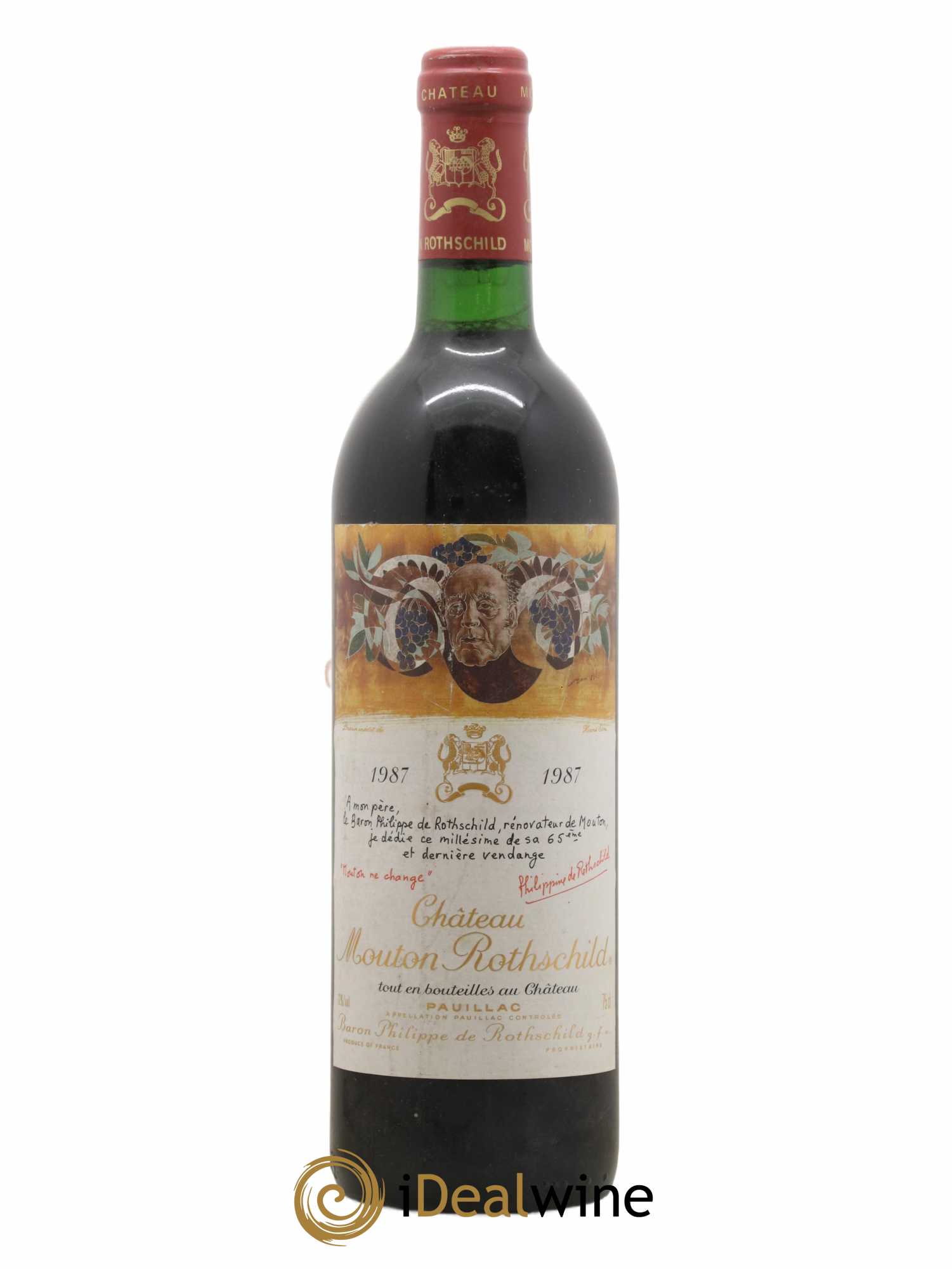Château Mouton Rothschild 1er Grand Cru Classé 1987 - Lot de 1 bouteille - 0