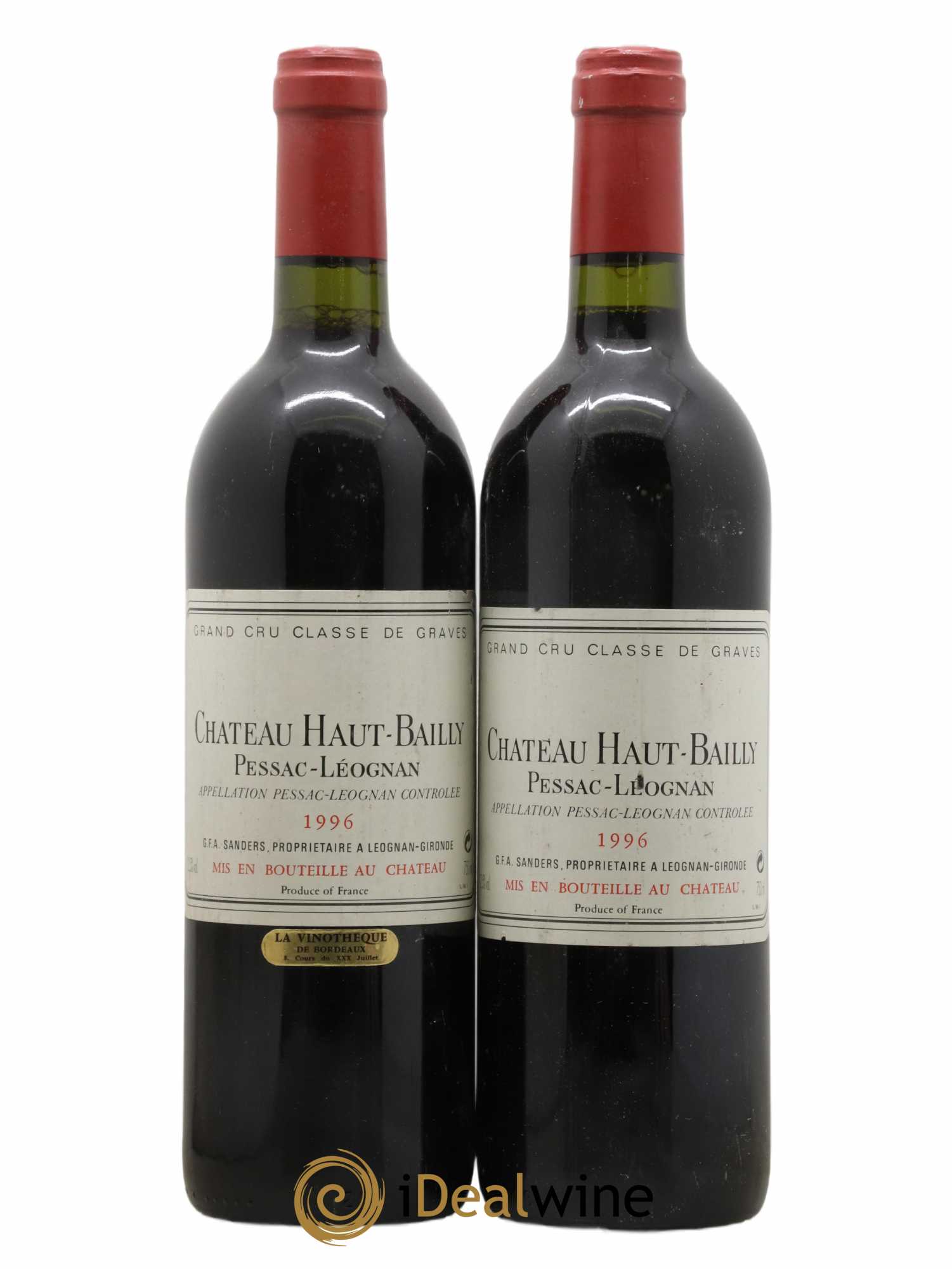 Château Haut-Bailly Cru Classé de Graves 1996 - Lot de 2 bouteilles - 0