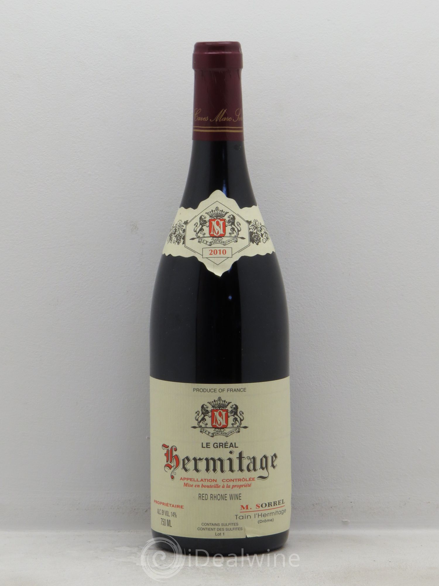 Hermitage Le Gréal Marc Sorrel 2010 - Lot de 1 bouteille - 0