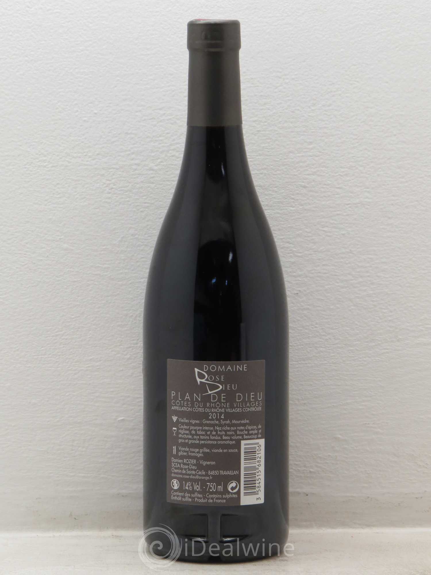 Côtes-du-Rhône Plan de Dieu Domaine Rose Dieu (sans prix de réserve) 2014 - Posten von 1 Flasche - 1