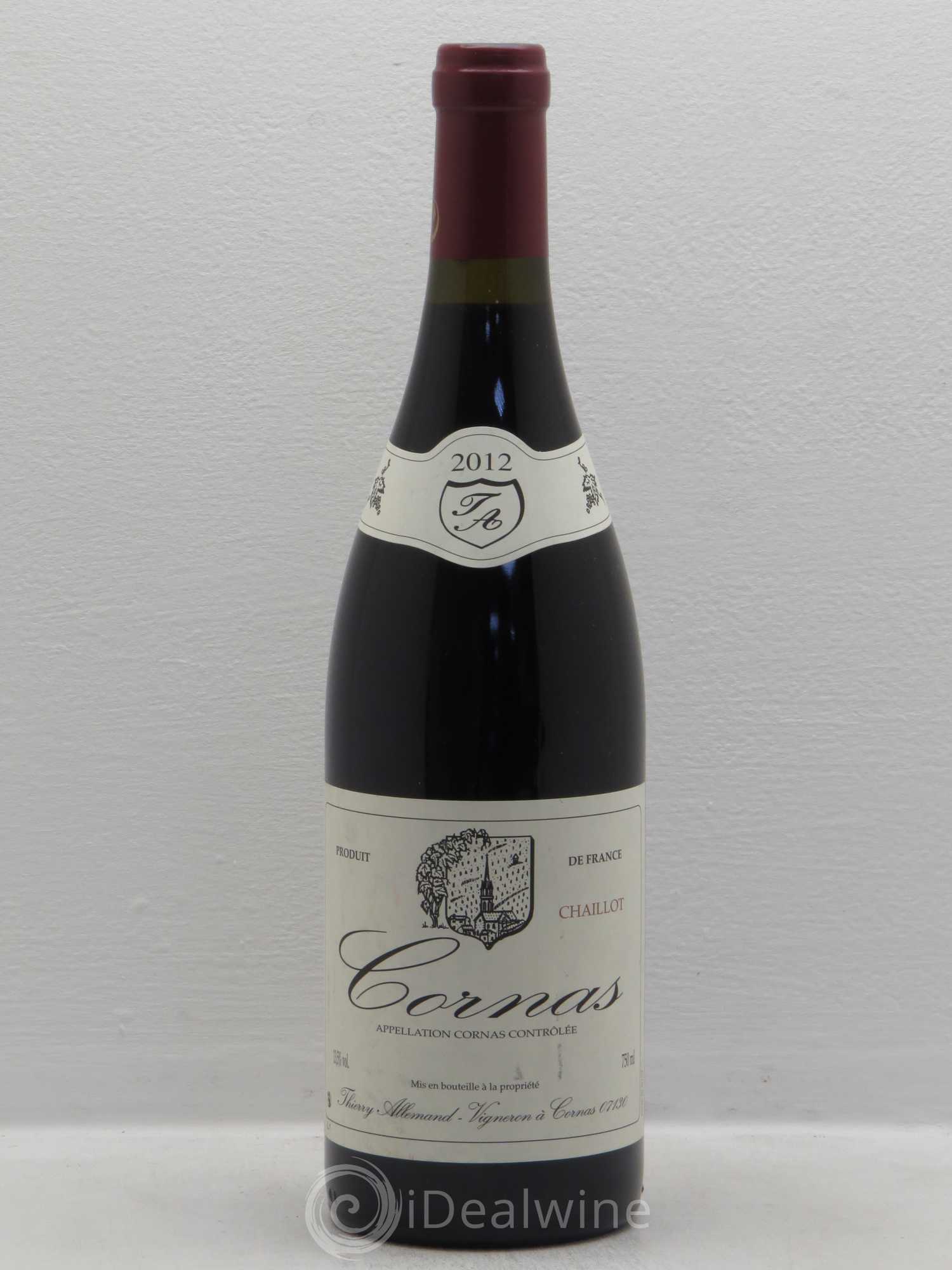 Cornas Chaillot Thierry Allemand 2012 - Lot de 1 bouteille - 0