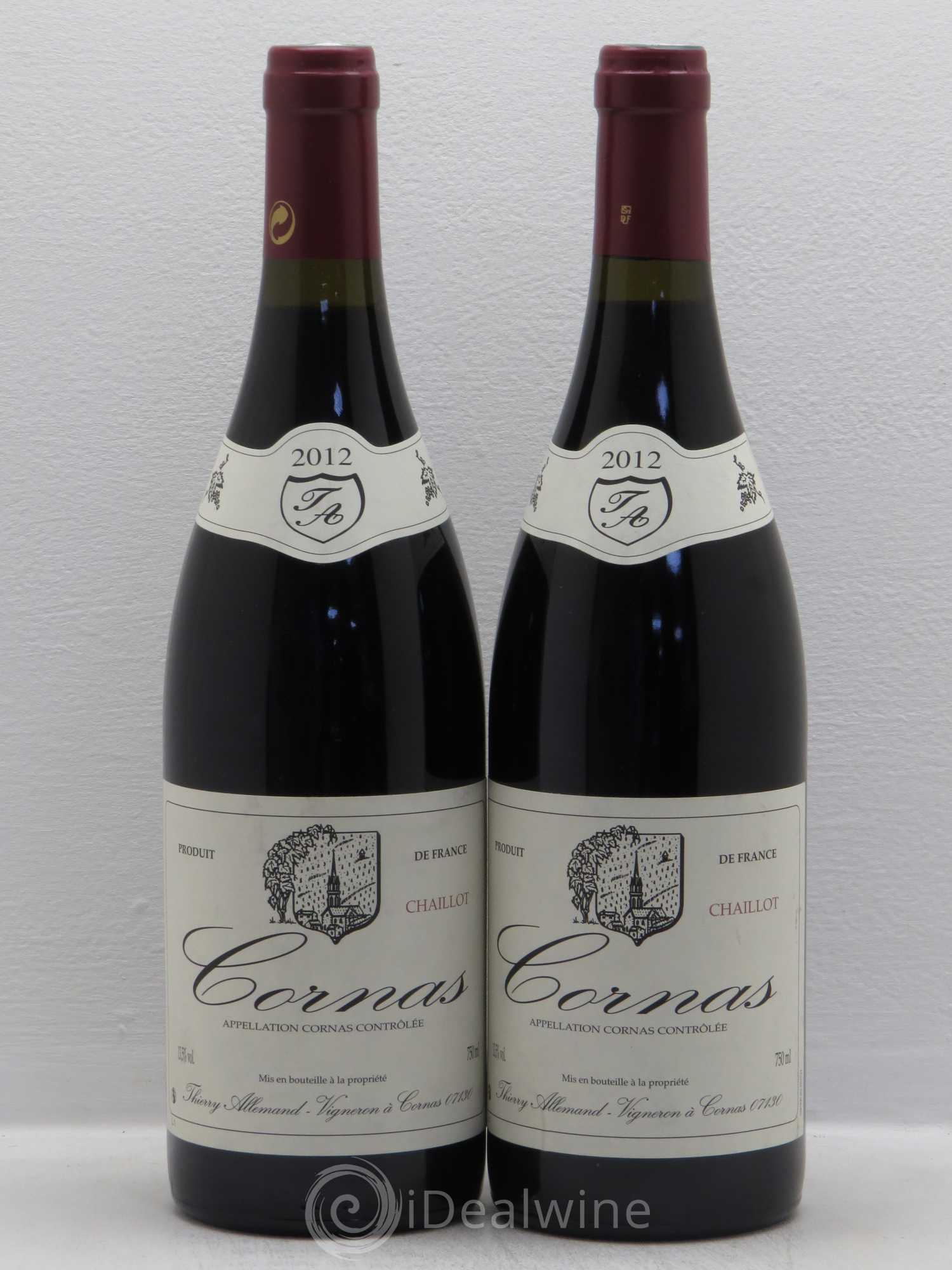 Cornas Chaillot Thierry Allemand 2012 - Lot de 2 bouteilles - 0