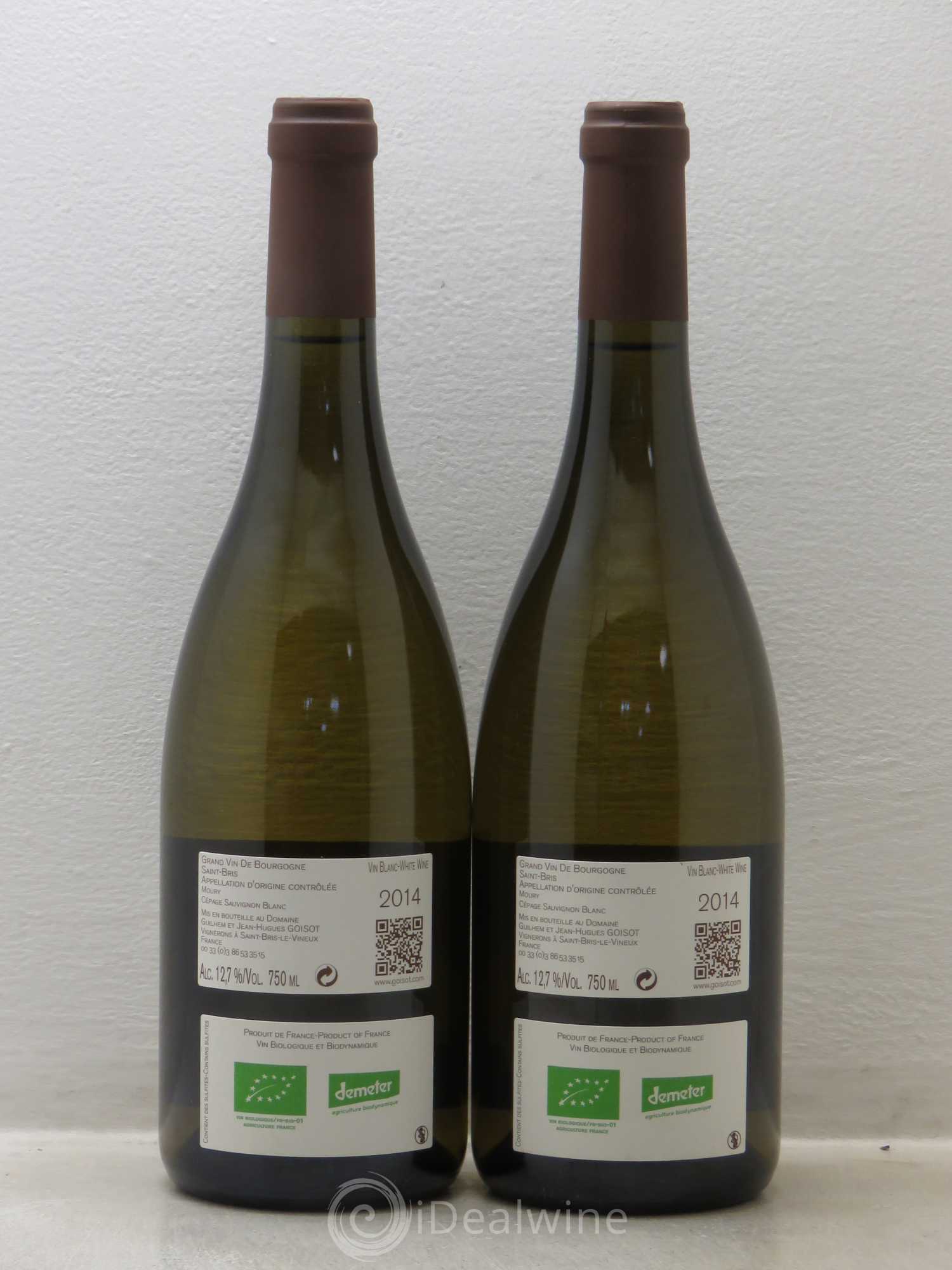 Bourgogne Saint Bris Moury - Goisot 2014 - Posten von 2 Flaschen - 1