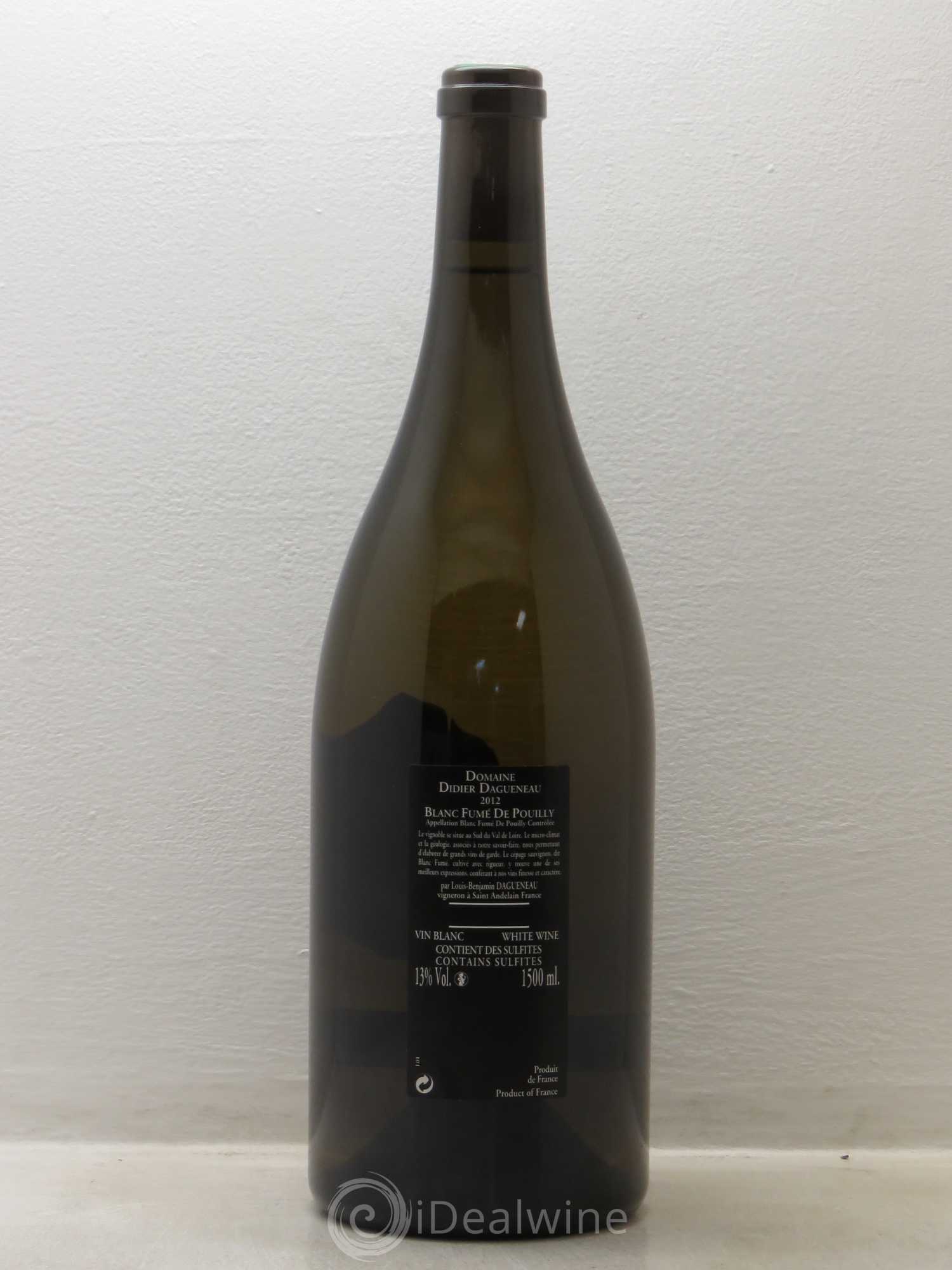 Vin de France (anciennement Pouilly-Fumé) Silex Dagueneau (Domaine Didier - Louis-Benjamin) 2012 - Lot de 1 magnum - 1