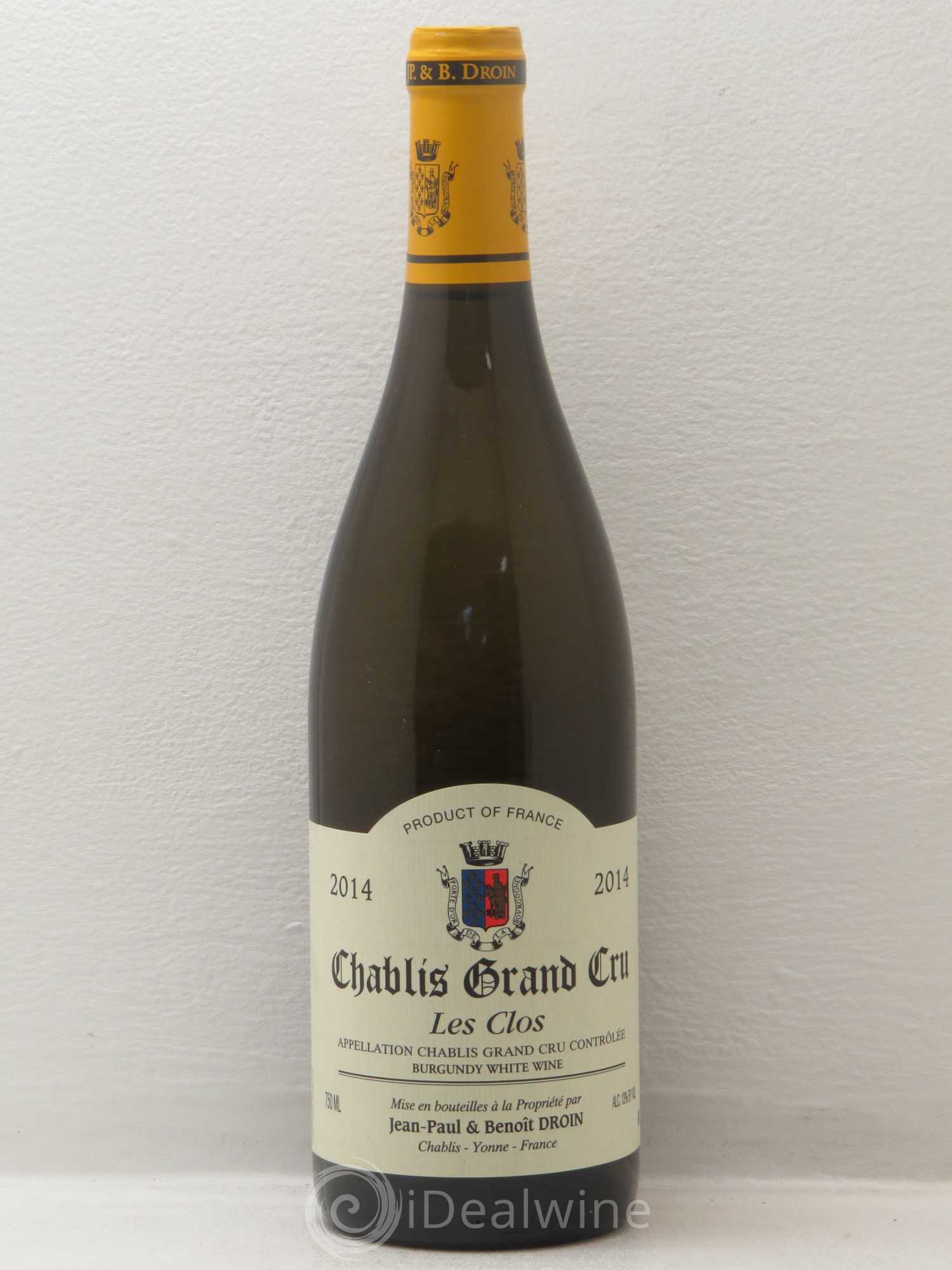 Chablis Grand Cru Les Clos Jean-Paul & Benoît Droin (Domaine) 2014 - Lot de 1 bouteille - 0