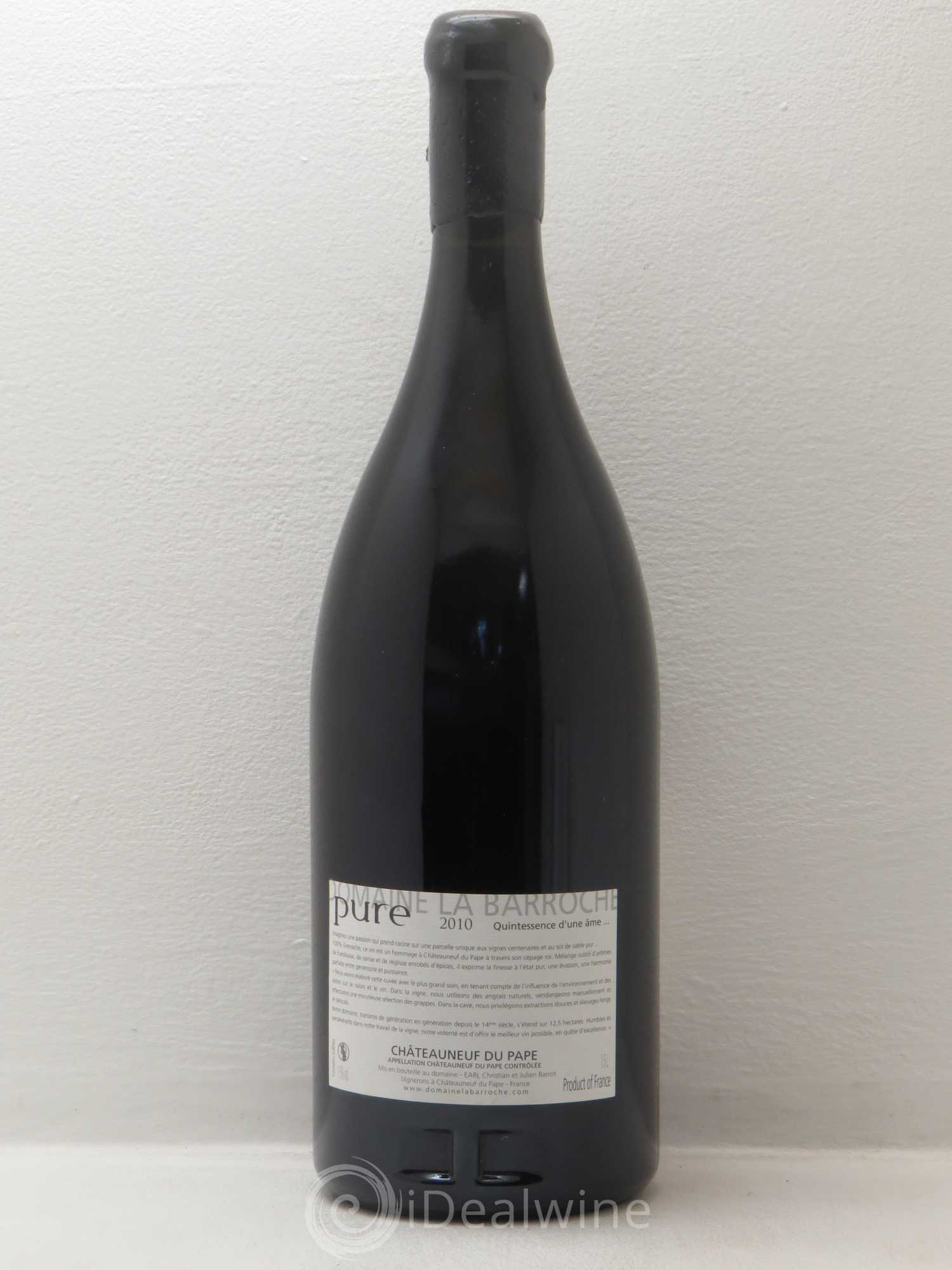 Châteauneuf-du-Pape Cuvée Pure Domaine La Barroche 2010 - Lot de 1 magnum - 1