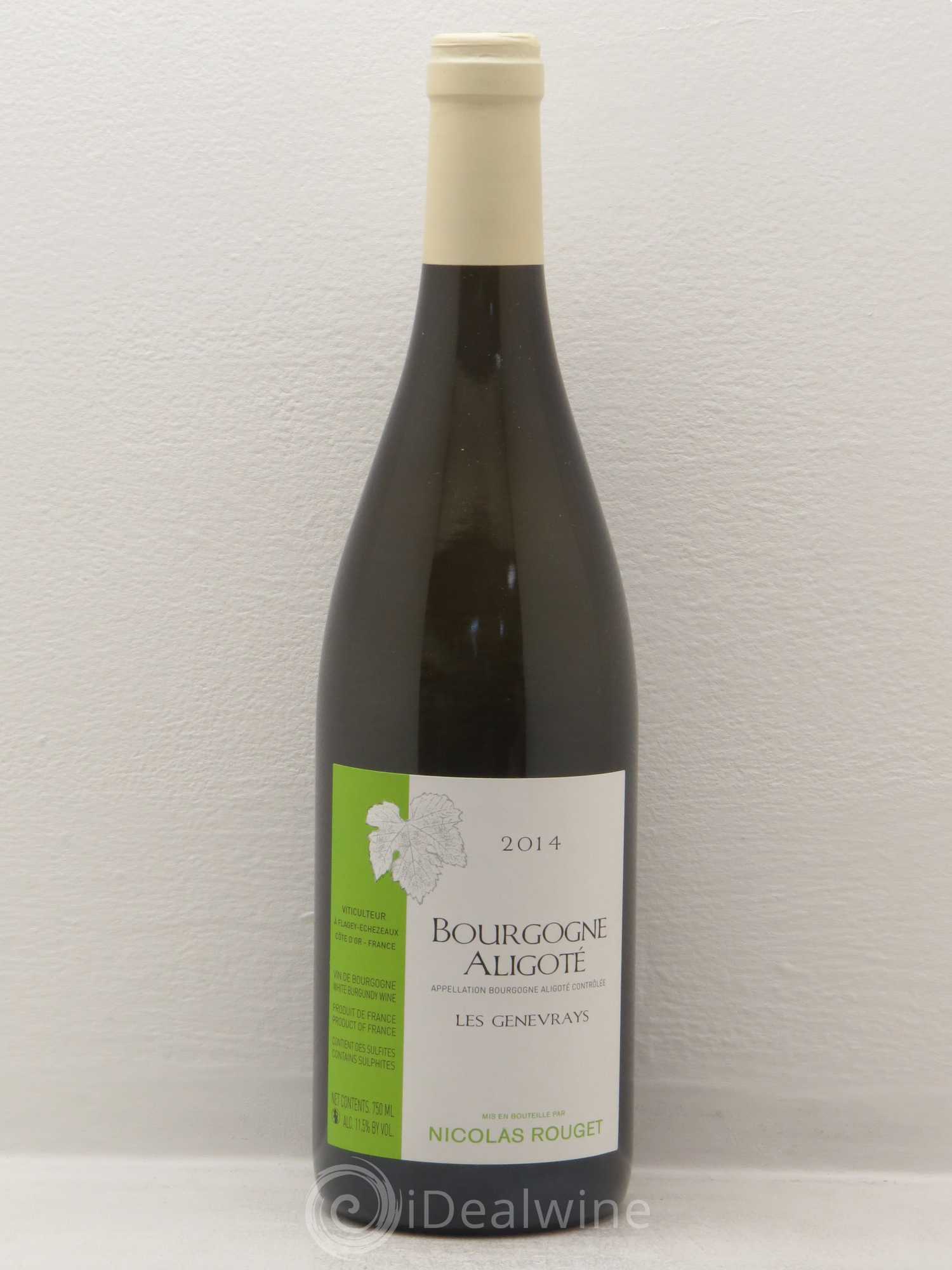 Bourgogne Bourgogne Aligoté Les Genevrays Domaine Nicolas Rouget (sans prix de réserve) 2014 - Posten von 1 Flasche - 0