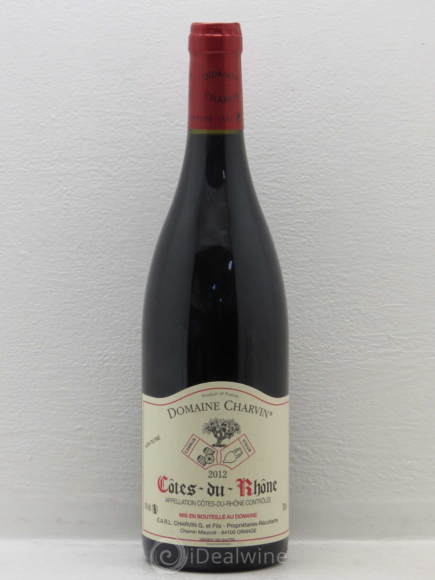 Côtes-du-Rhône Charvin (Domaine) 2012 - Lot de 1 bouteille - 0