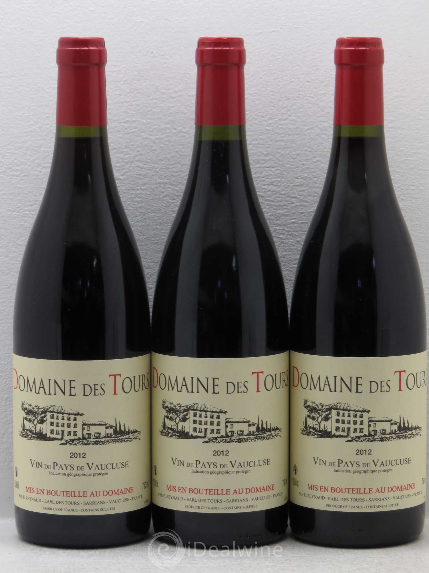 Vaucluse (Vin de Pays de Vaucluse) Domaine des Tours Emmanuel Reynaud 2012 - Lot de 3 bouteilles - 0