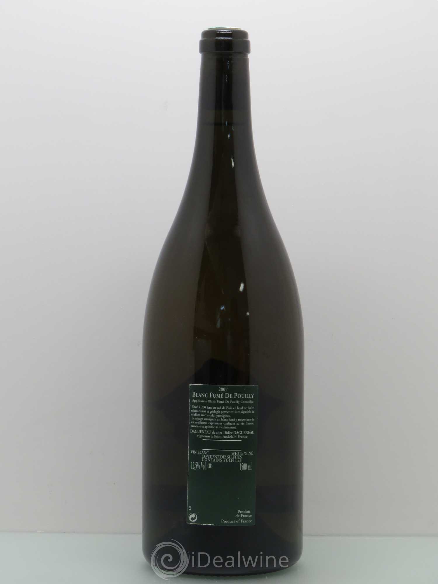 Vin de France (anciennement Pouilly-Fumé) Silex Dagueneau (Domaine Didier - Louis-Benjamin) 2007 - Lot de 1 magnum - 1