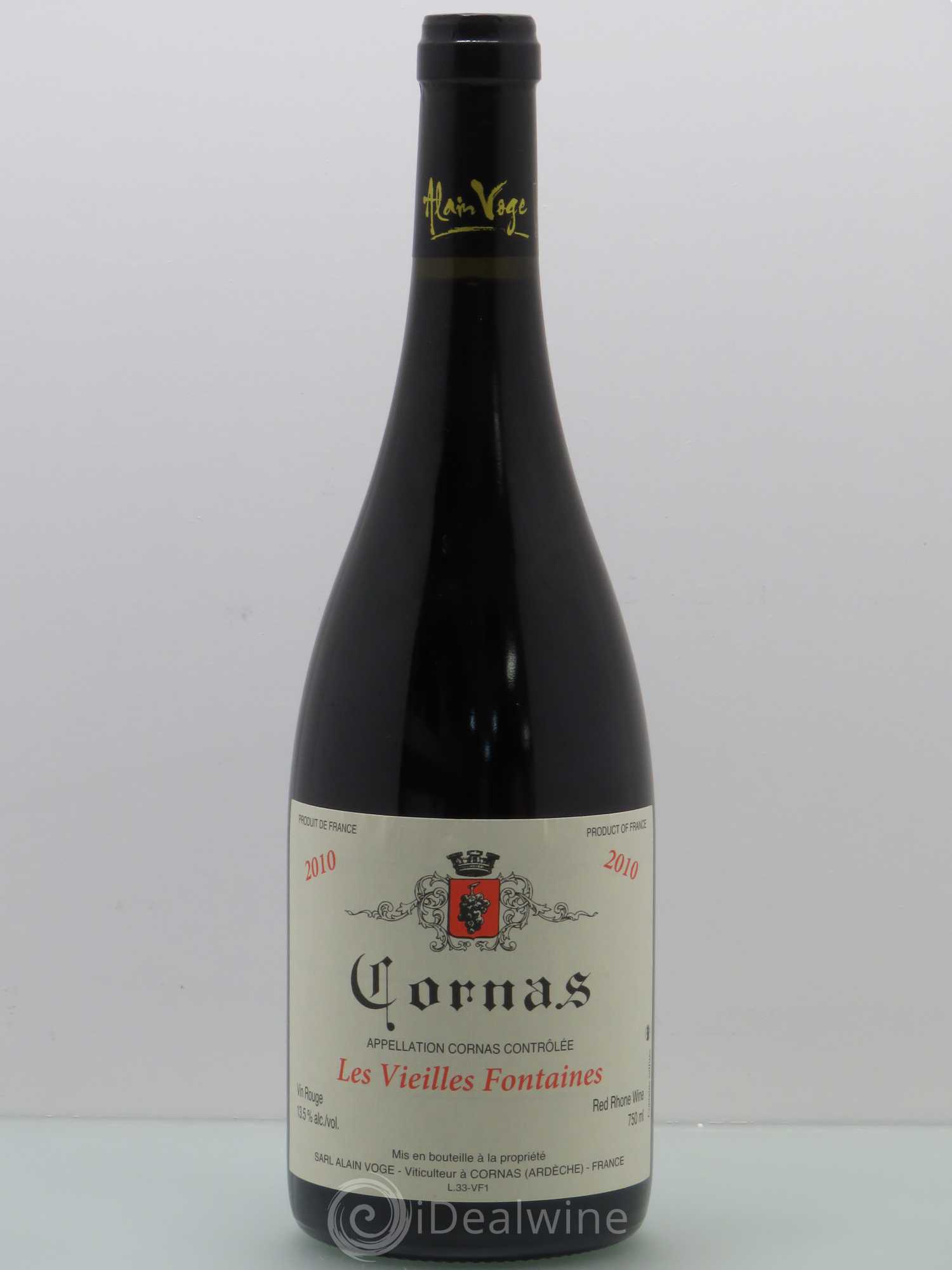 Cornas Les Vieilles Fontaines Alain Voge (Domaine) 2010 - Lot de 1 bouteille - 0