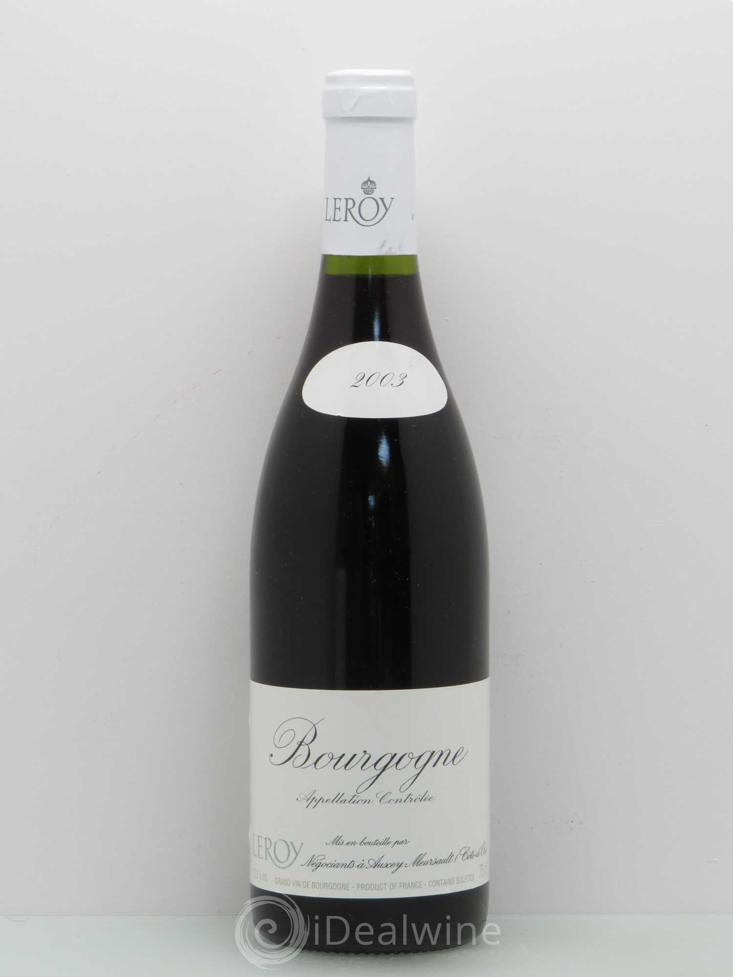 Bourgogne Leroy SA 2003 - Lot de 1 bouteille - 0