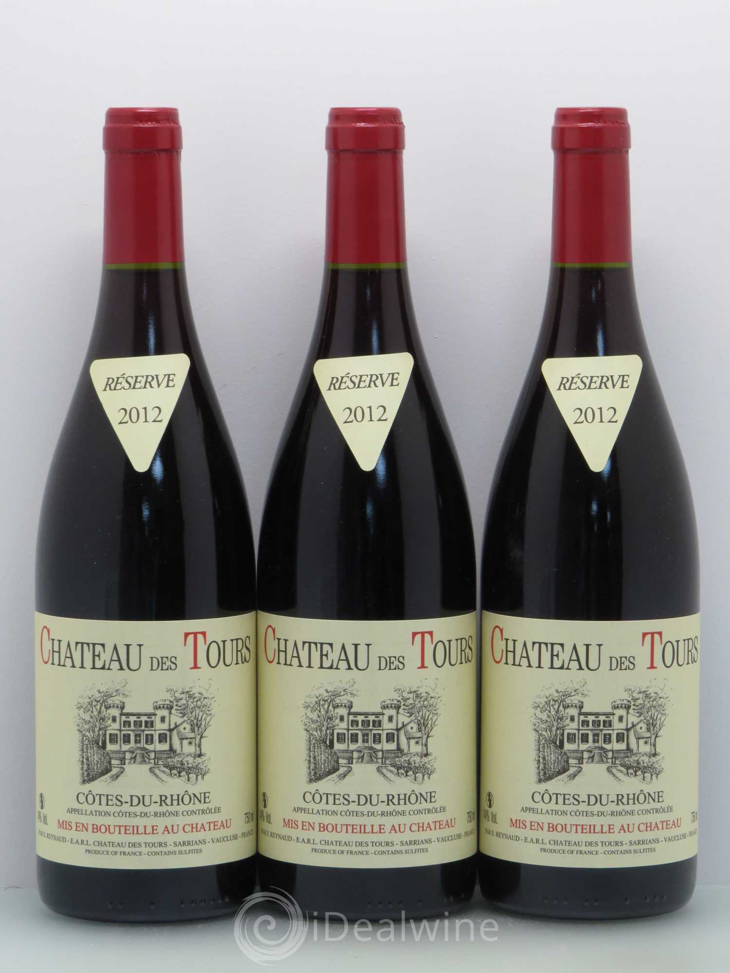 Côtes-du-Rhône Château des Tours Emmanuel Reynaud 2012 - Lot de 3 bouteilles - 0