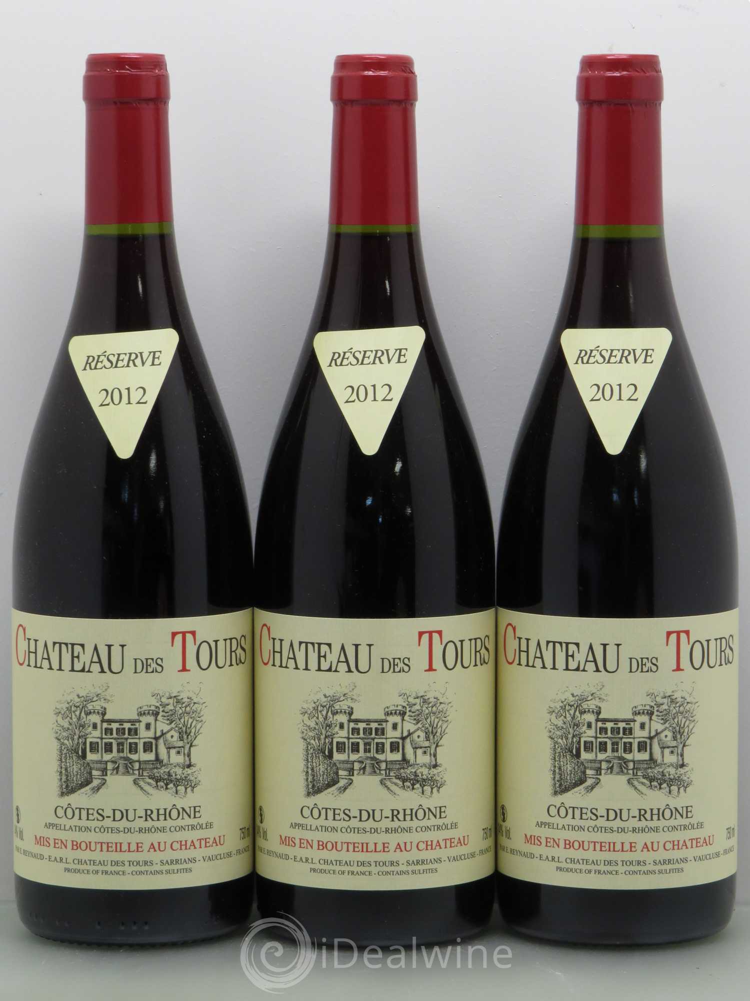 Côtes-du-Rhône Château des Tours Emmanuel Reynaud 2012 - Lot de 3 bouteilles - 0
