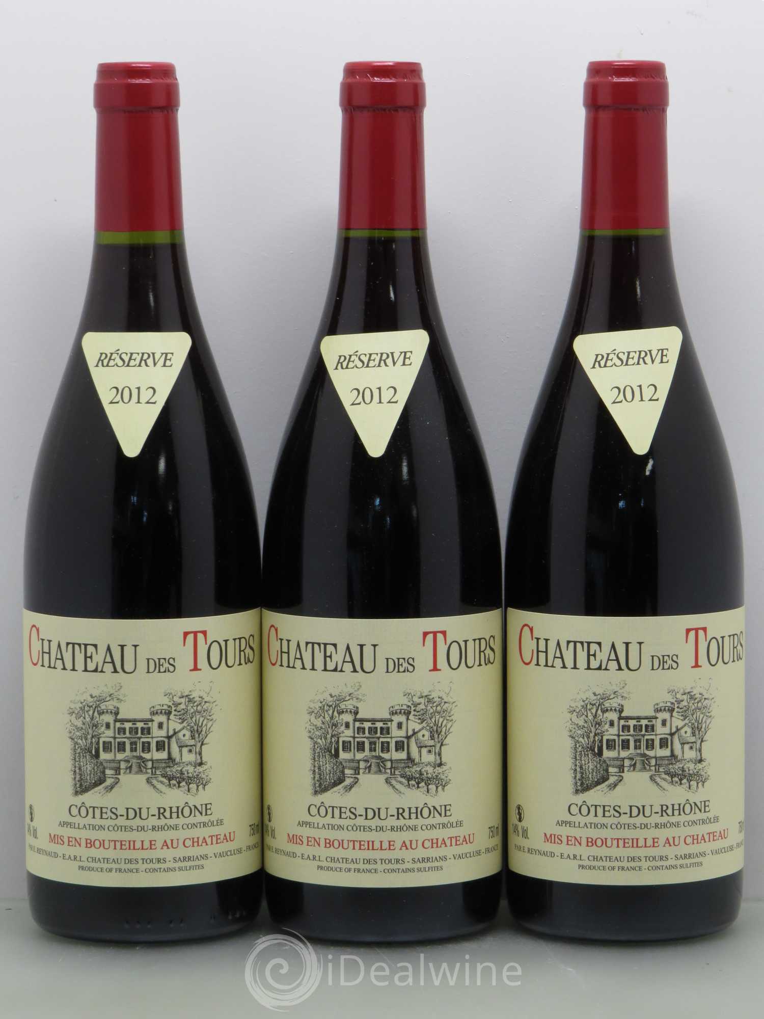 Côtes-du-Rhône Château des Tours Emmanuel Reynaud 2012 - Lot de 3 bouteilles - 0