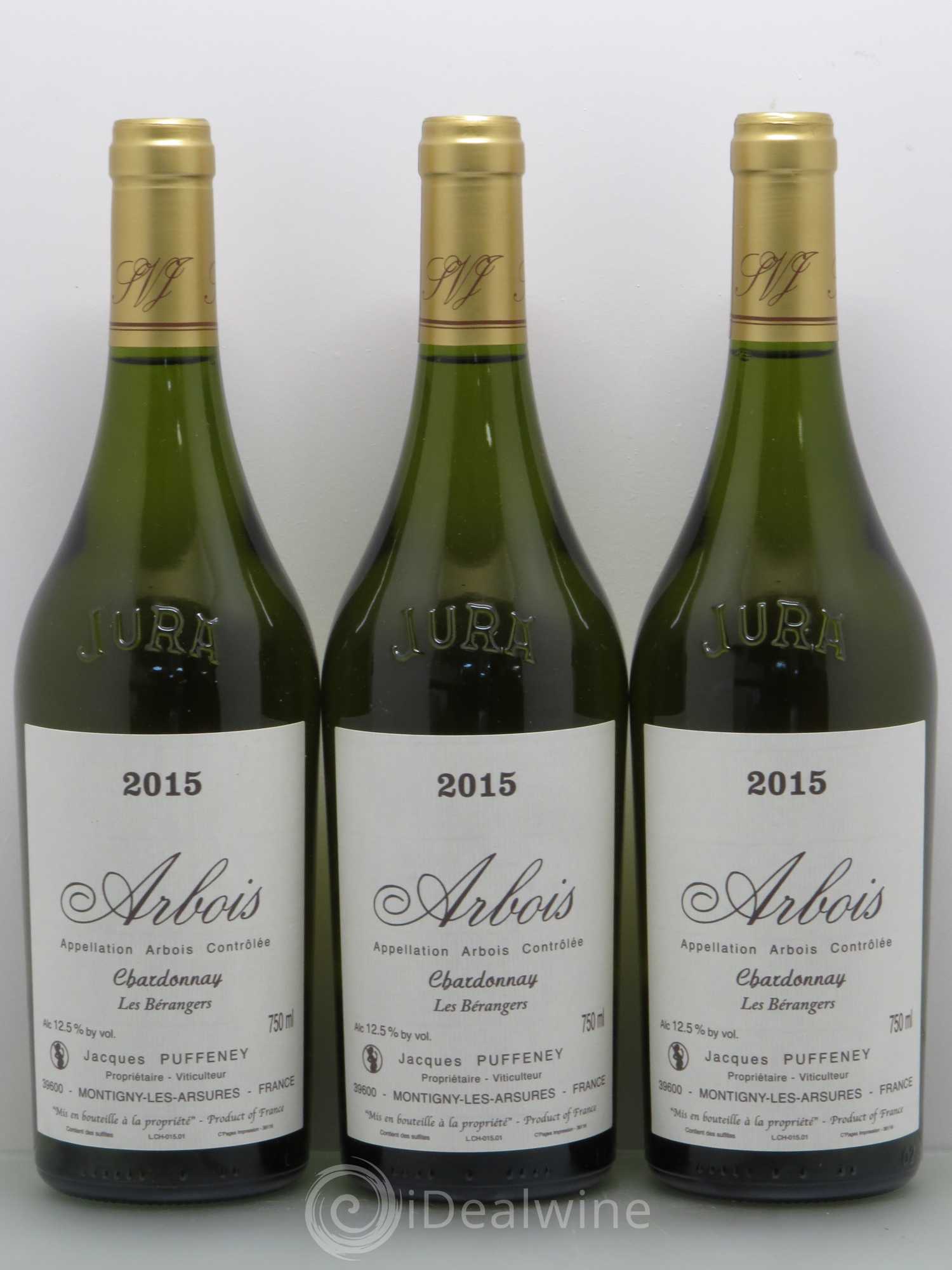 Arbois Puffeney Chardonnay Les Bérangers 2015 - Posten von 3 Flaschen - 0