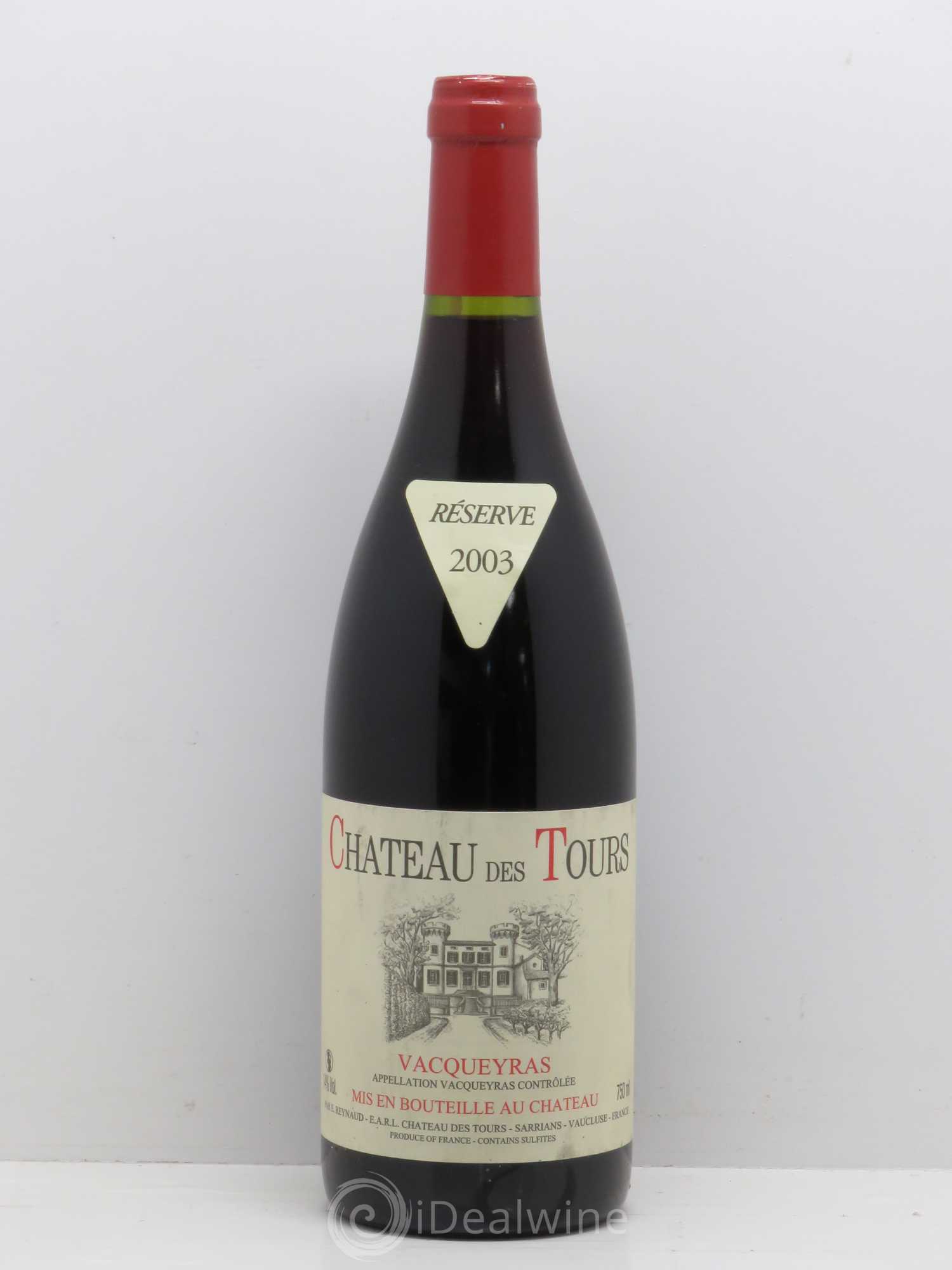 Vacqueyras Château des Tours Emmanuel Reynaud 2003 - Lot de 1 bouteille - 0