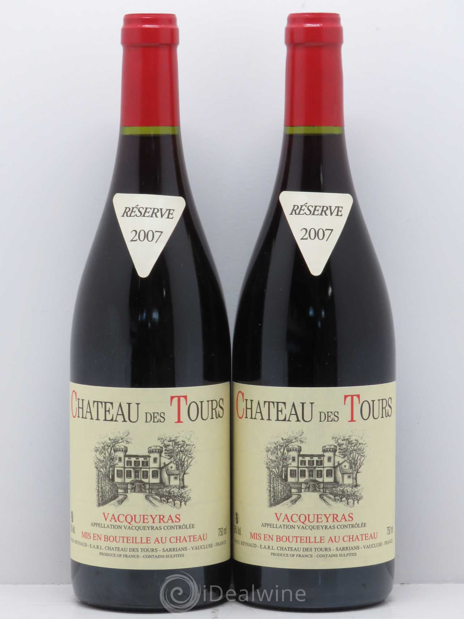 Vacqueyras Château des Tours Emmanuel Reynaud 2007 - Lot de 2 bouteilles - 0