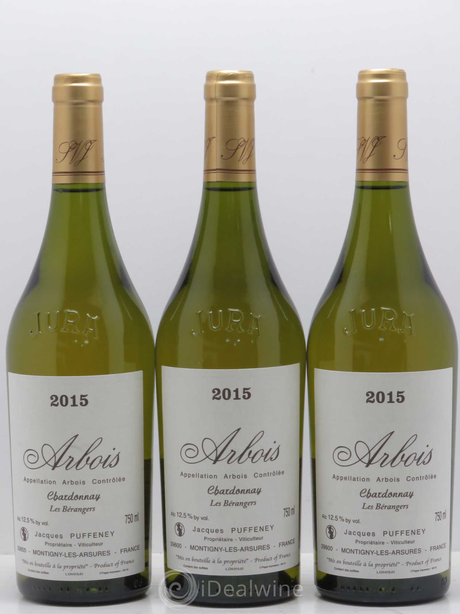 Arbois Puffeney Chardonnay Les Berangers 2015 - Posten von 3 Flaschen - 0