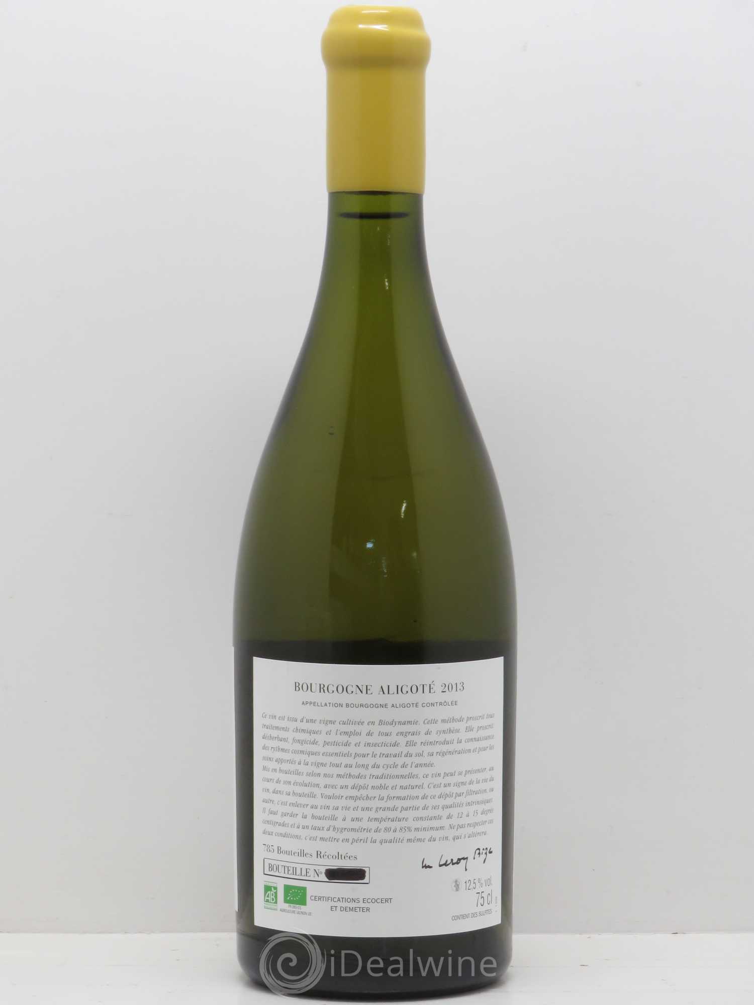 Bourgogne Aligoté Sous Chatelet d'Auvenay (Domaine) Sous Chatelet 2013 - Lot de 1 bouteille - 1