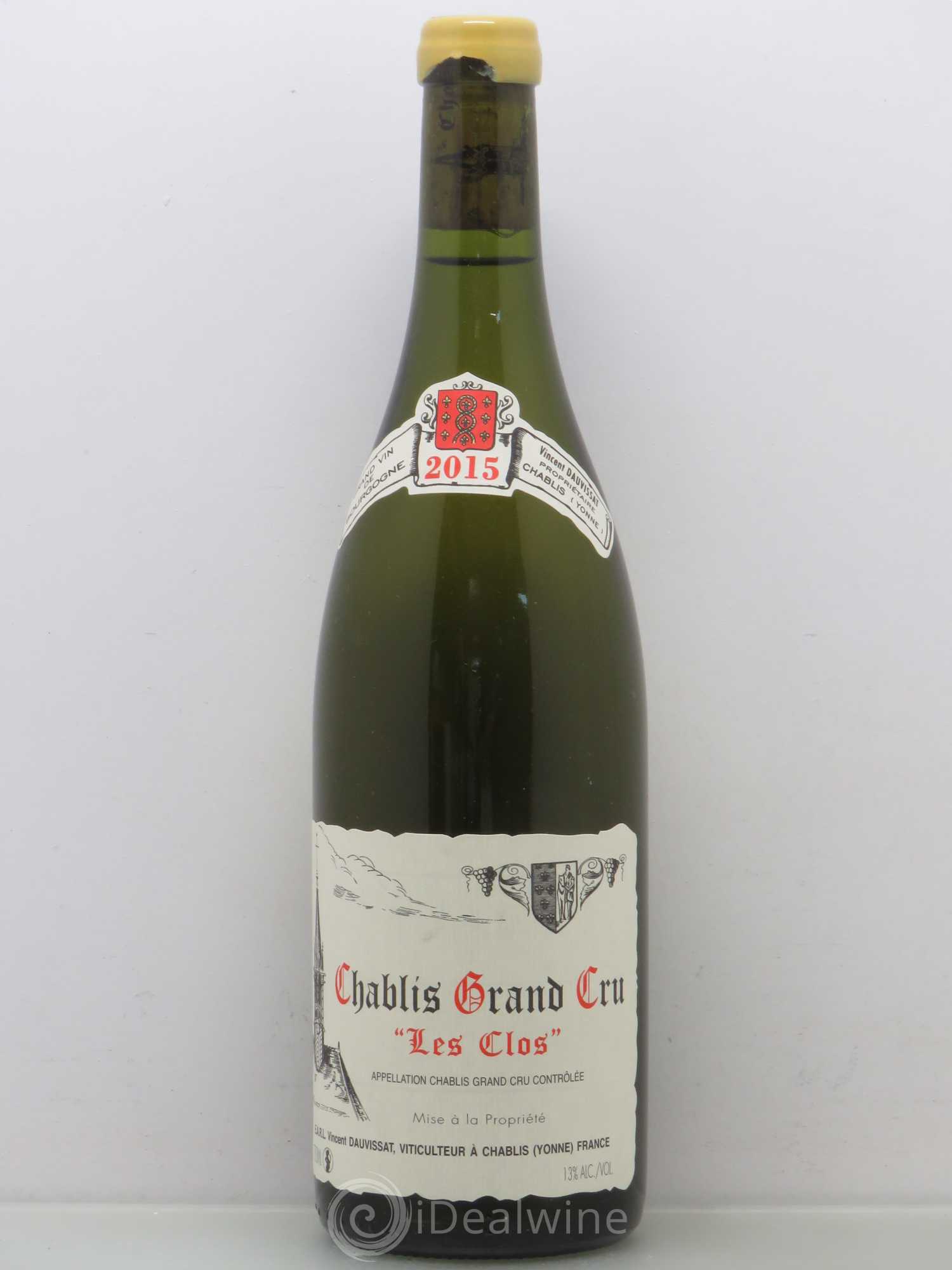 Chablis Grand Cru Les Clos Vincent Dauvissat (Domaine) 2015 - Lot de 1 bouteille - 0