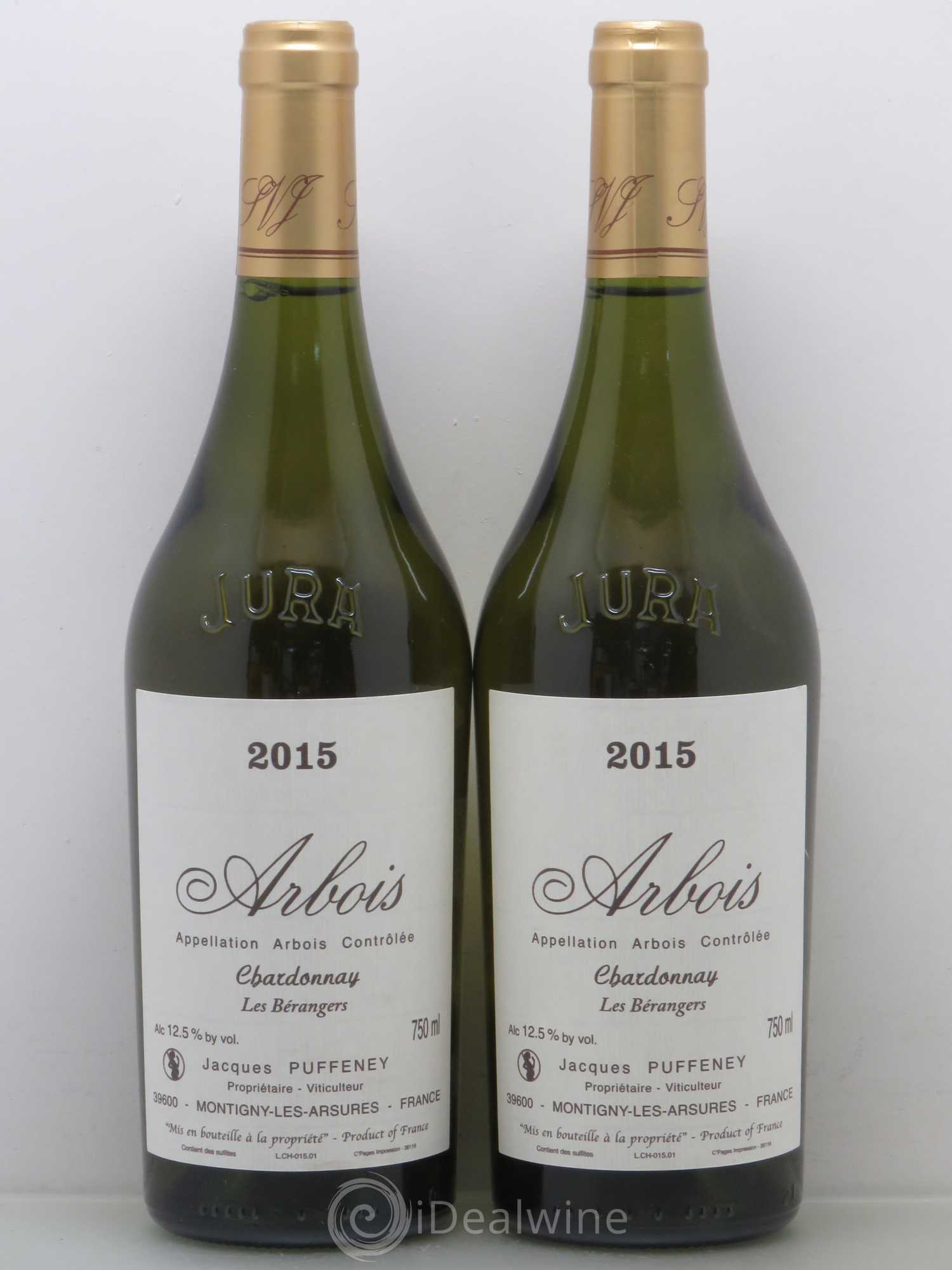 Arbois Pufeney Chardonnay les berangeres 2015 - Posten von 2 Flaschen - 0
