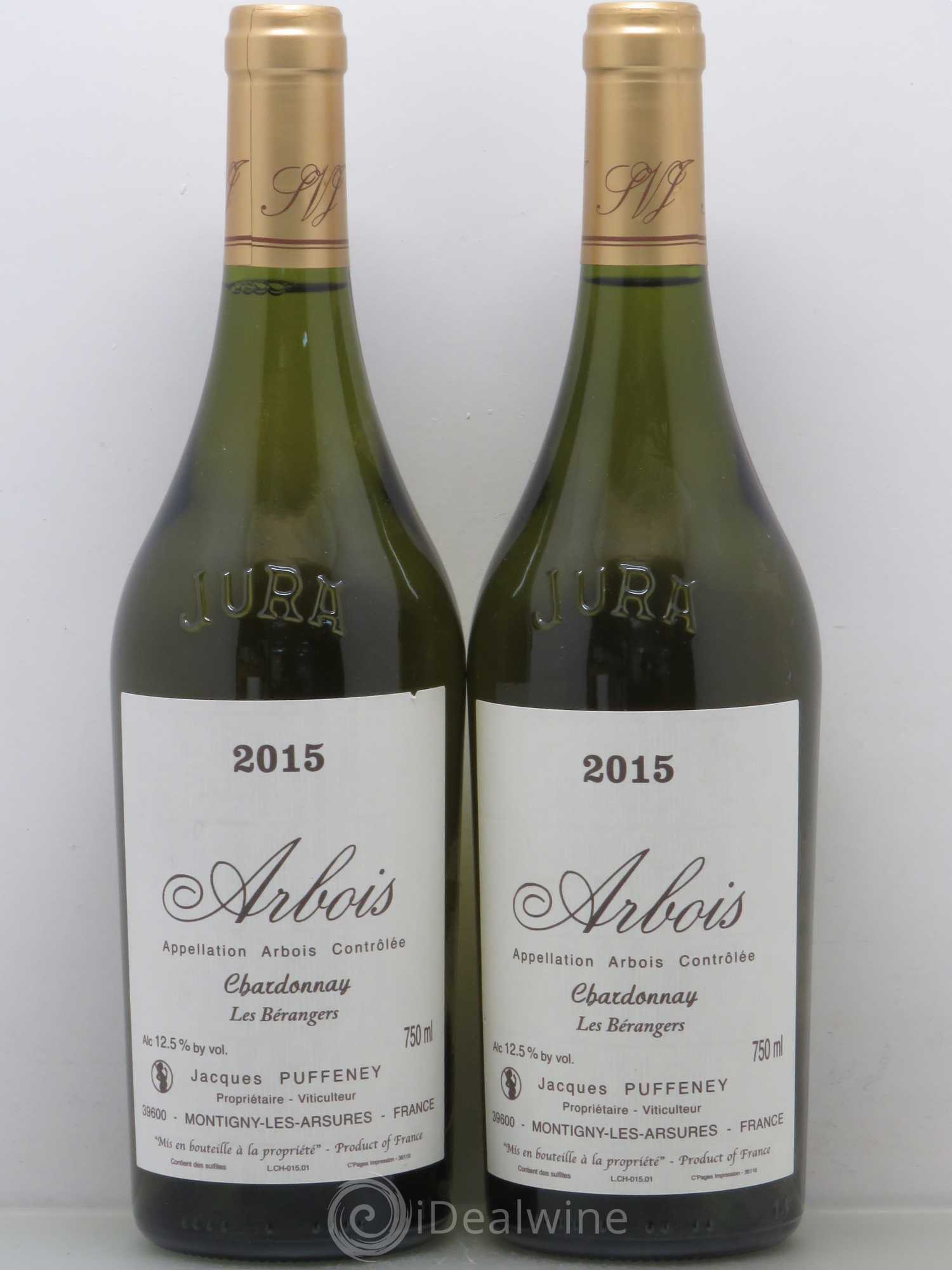 Arbois Chardonnay Les Bérangères Puffeney 2015 - Posten von 2 Flaschen - 0