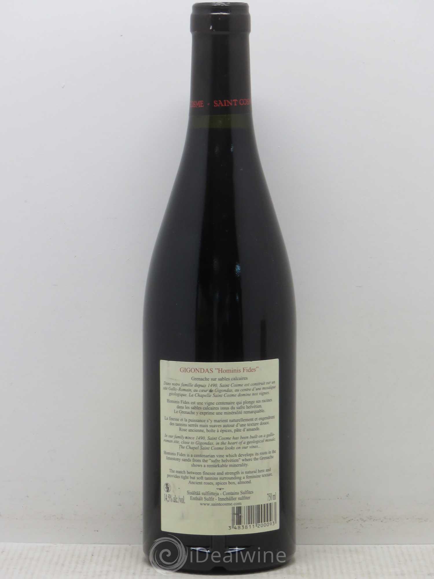 Gigondas Hominis Fides Saint Cosme 2009 - Lot de 1 bouteille - 1