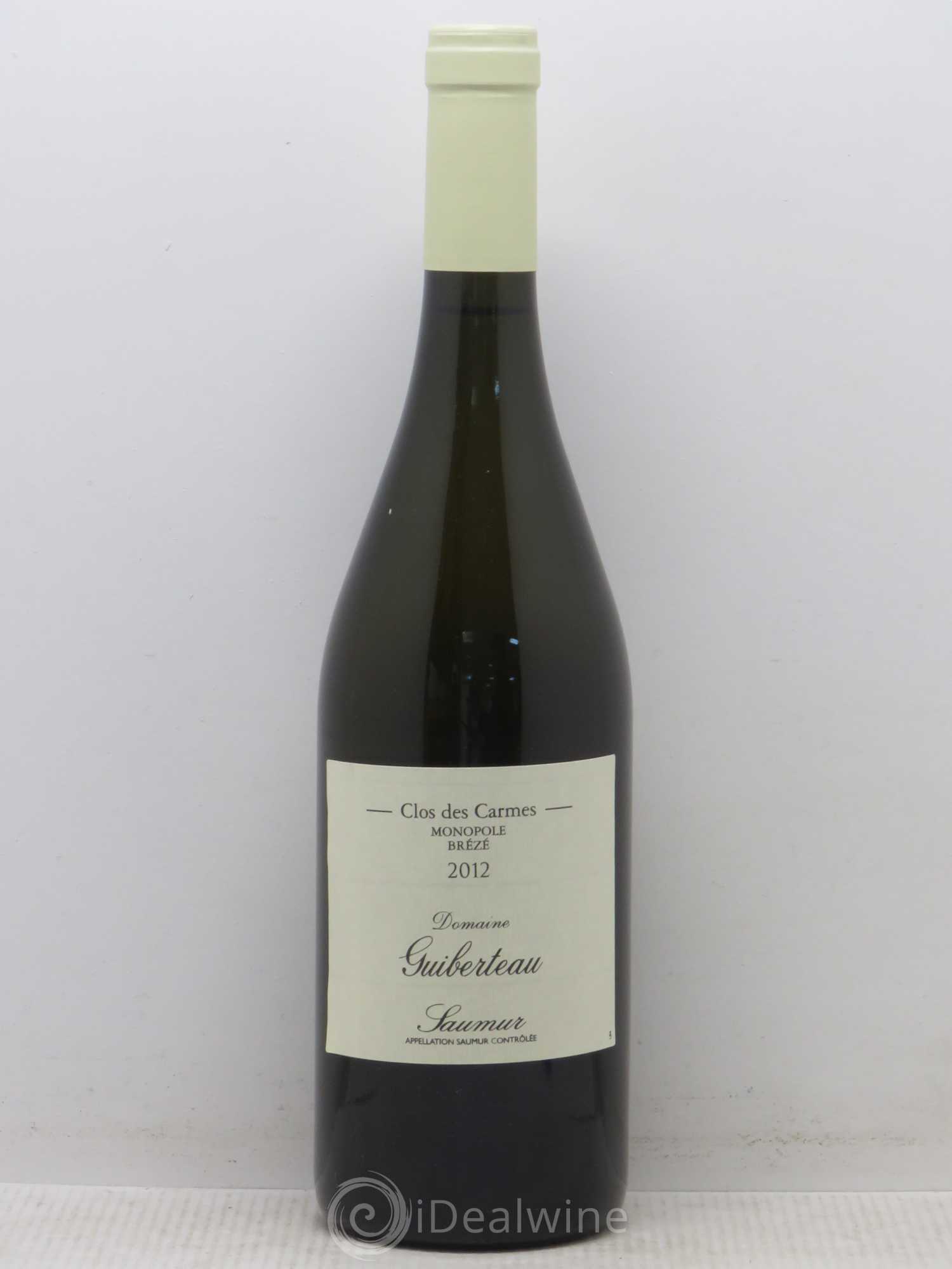 Saumur Brézé Clos des Carmes Domaine Guiberteau 2012 - Lot de 1 bouteille - 0