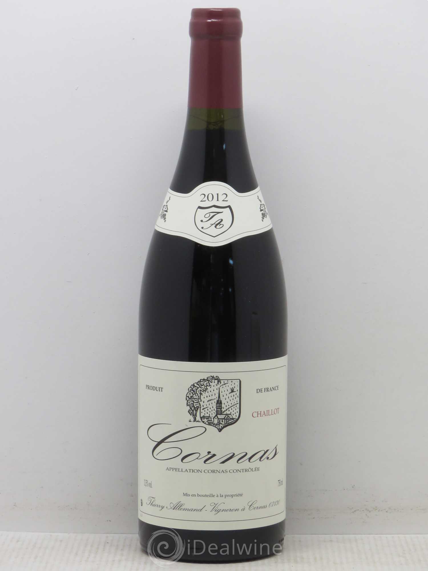 Cornas Chaillot Thierry Allemand 2012 - Lot de 1 bouteille - 0