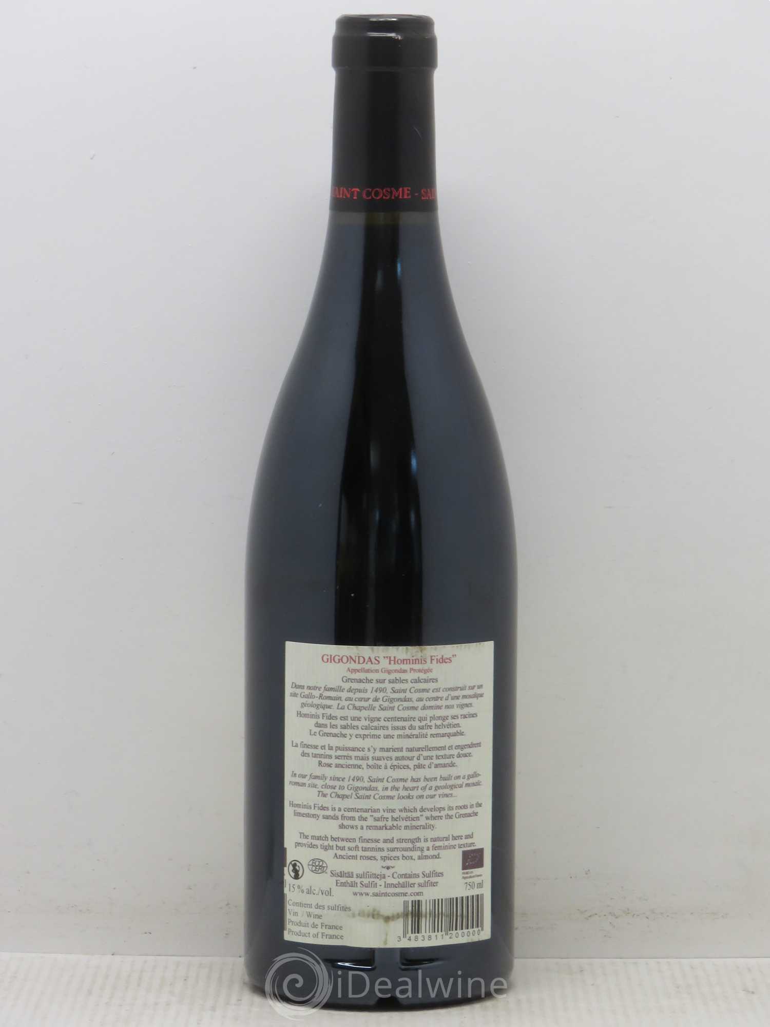 Gigondas Hominis Fides Saint Cosme 2015 - Lot de 1 bouteille - 1