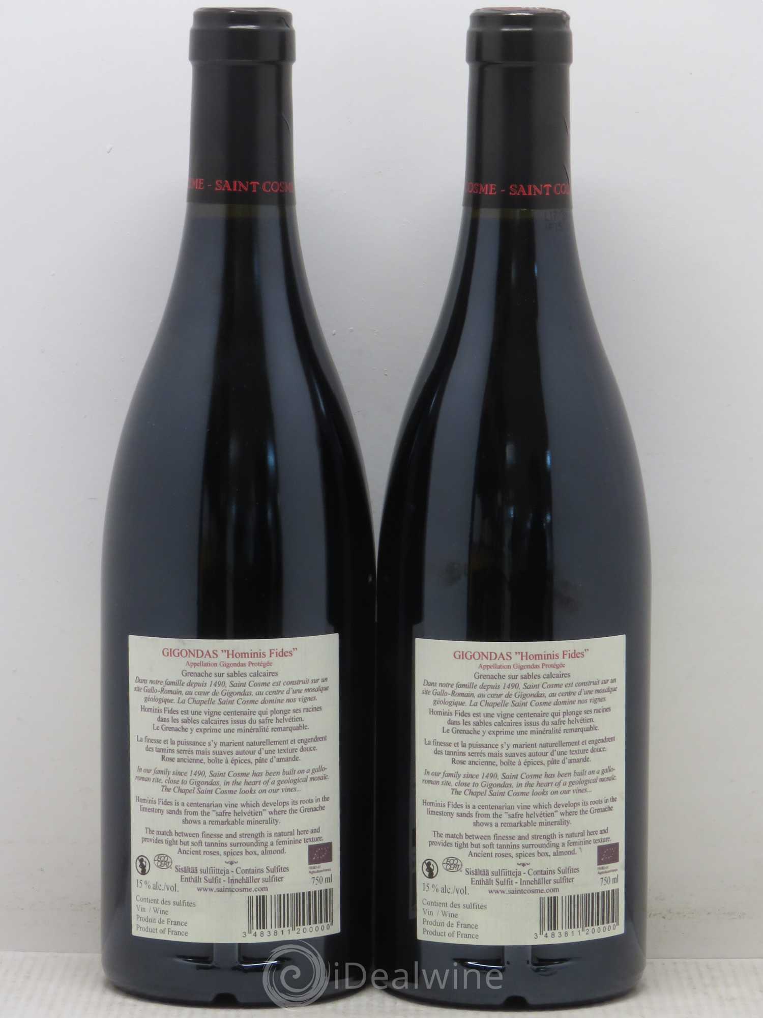 Gigondas Hominis Fides Saint Cosme 2015 - Lot de 2 bouteilles - 1