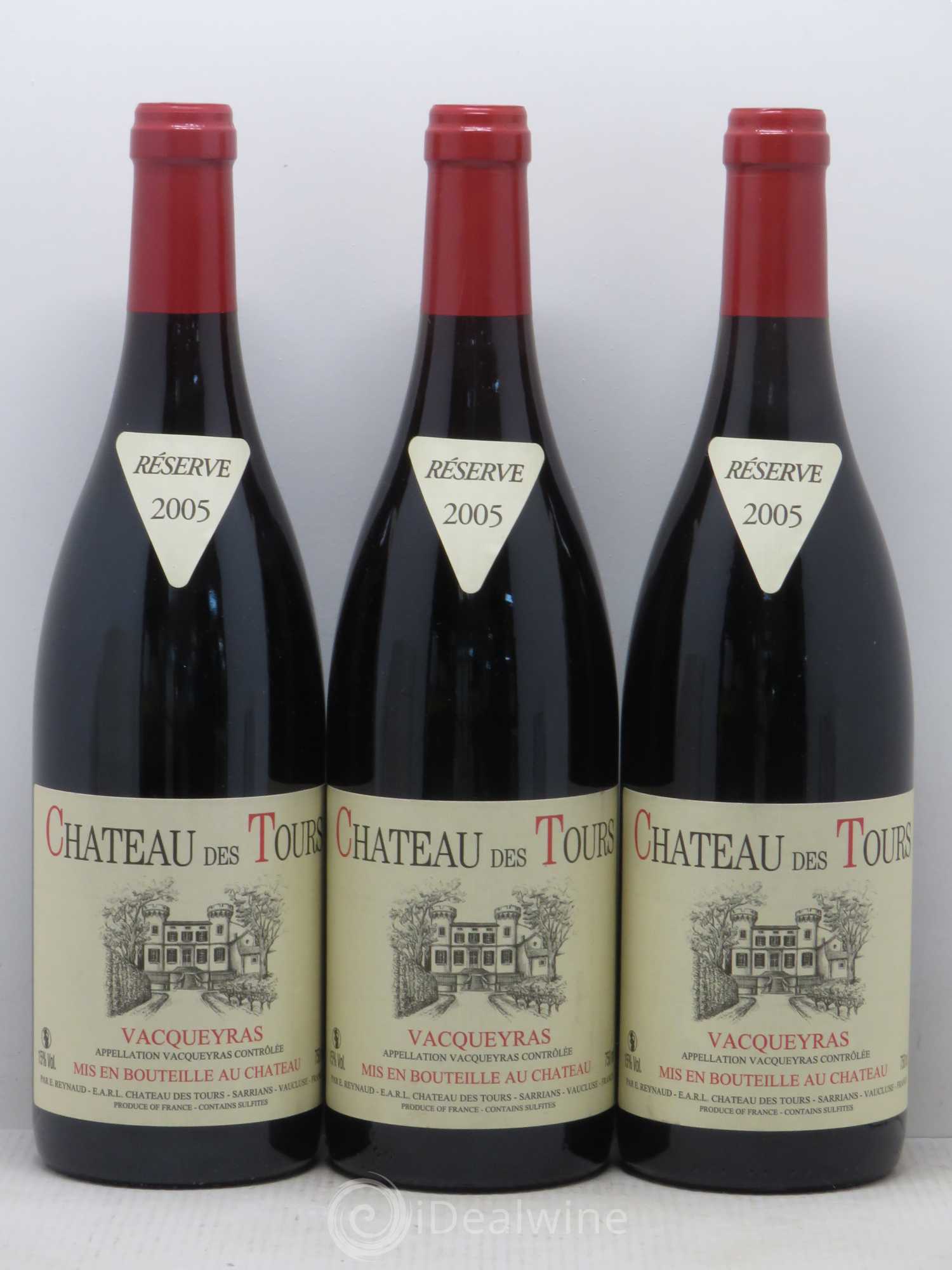 Vacqueyras Château des Tours Emmanuel Reynaud 2005 - Lot de 3 bouteilles - 0