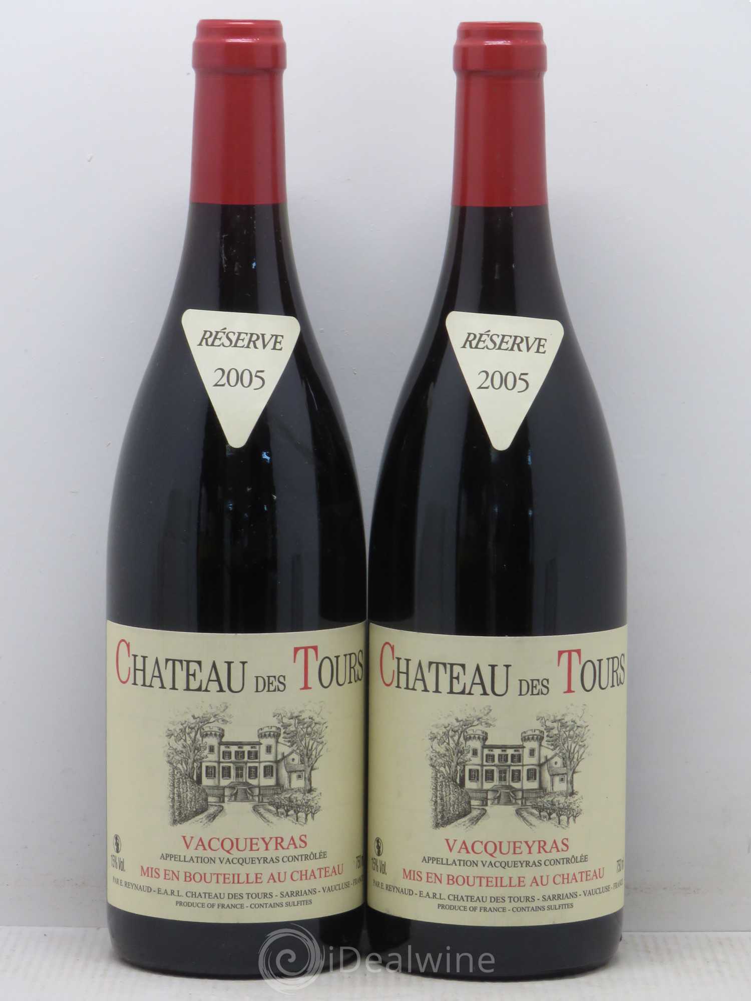 Vacqueyras Château des Tours Emmanuel Reynaud 2005 - Lot de 2 bouteilles - 0