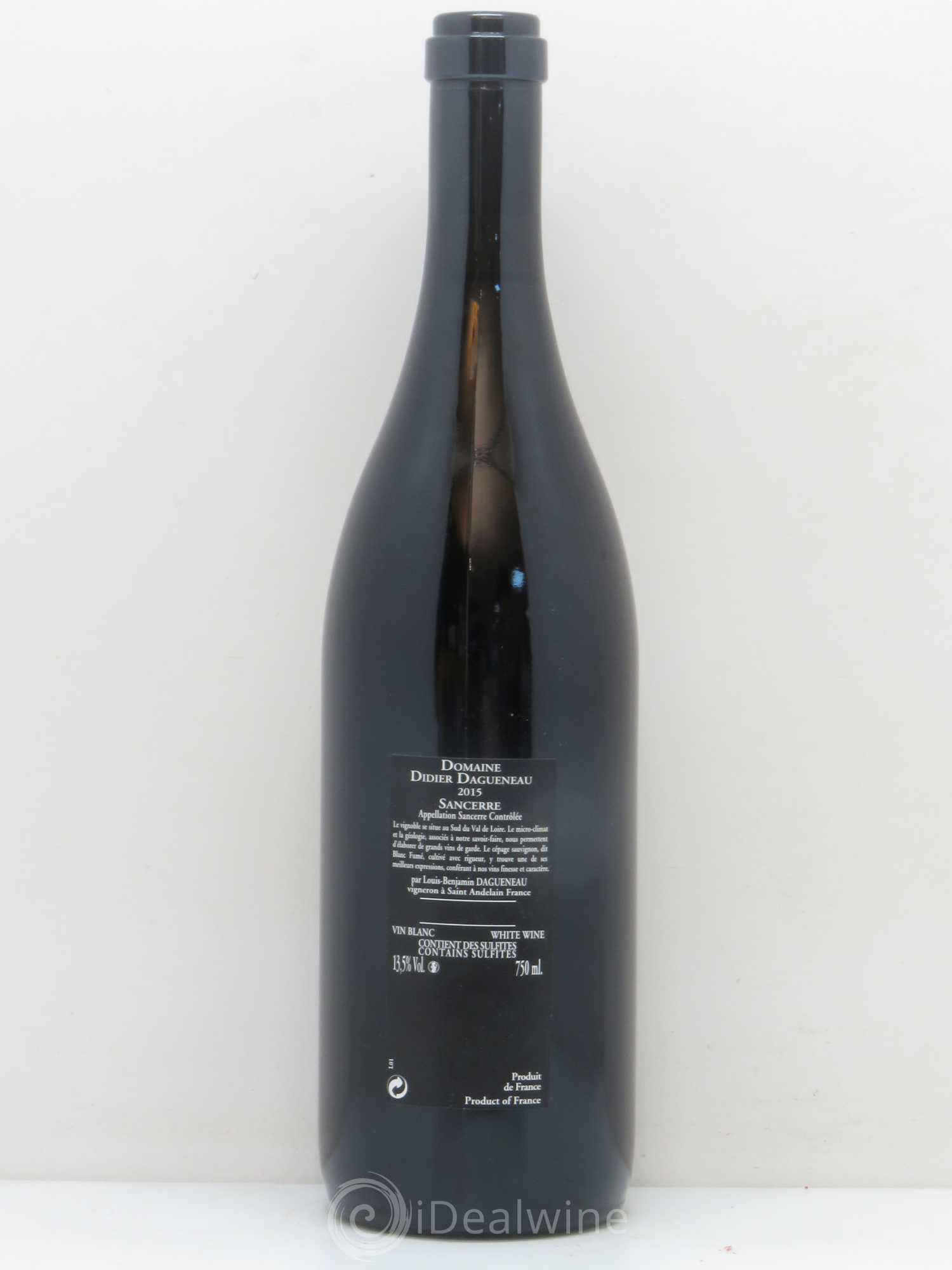 Sancerre Le Mont Damné Chavignol Dagueneau (Domaine Didier - Louis-Benjamin) 2015 - Lot de 1 bouteille - 1