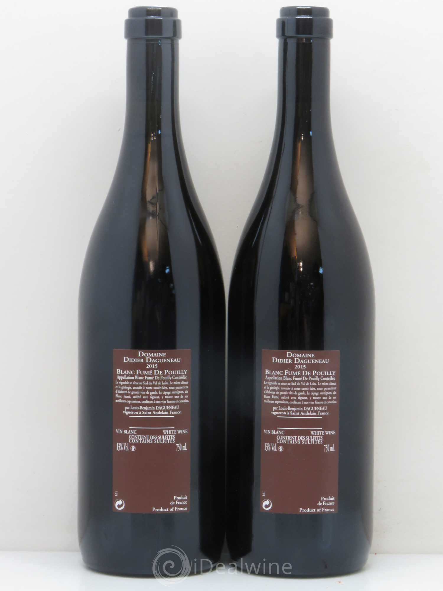 Vin de France (anciennement Pouilly-Fumé) Pur Sang Dagueneau (Domaine Didier - Louis-Benjamin) 2015 - Lot de 2 bouteilles - 1