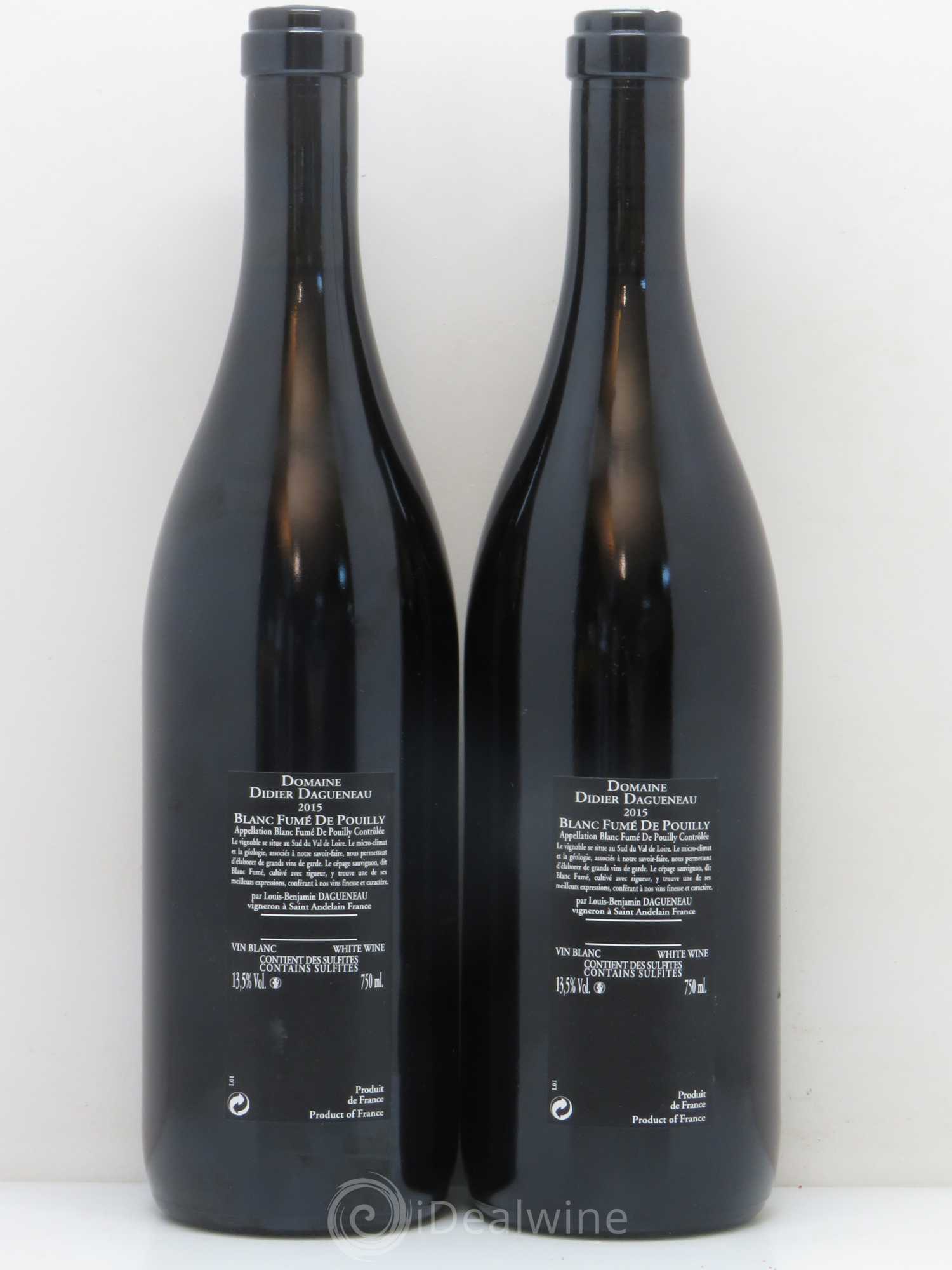 Vin de France (anciennement Pouilly-Fumé) Silex Dagueneau (Domaine Didier - Louis-Benjamin) 2015 - Lot de 2 bouteilles - 1