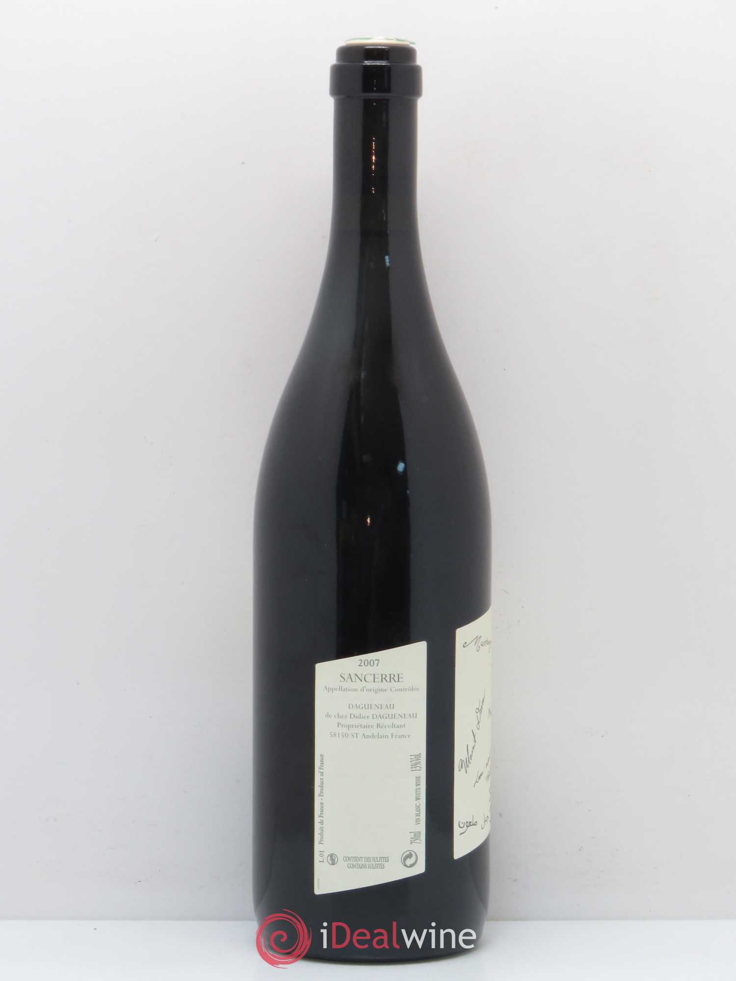 Sancerre Le Mont Damné Chavignol Dagueneau (Domaine Didier - Louis-Benjamin) 2007 - Lot de 1 bouteille - 1