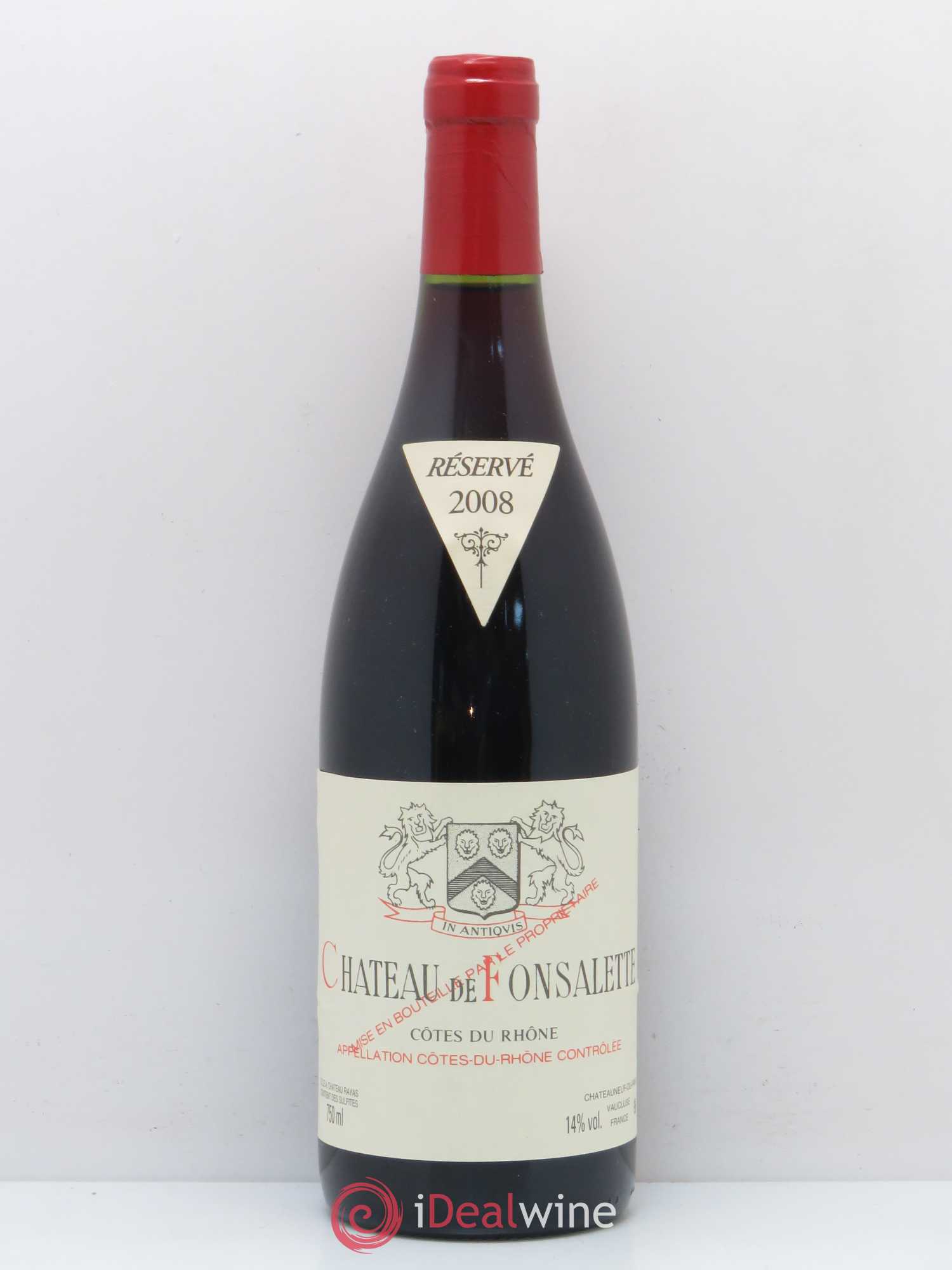Côtes-du-Rhône Château de Fonsalette Emmanuel Reynaud 2008 - Lot de 1 bouteille - 0