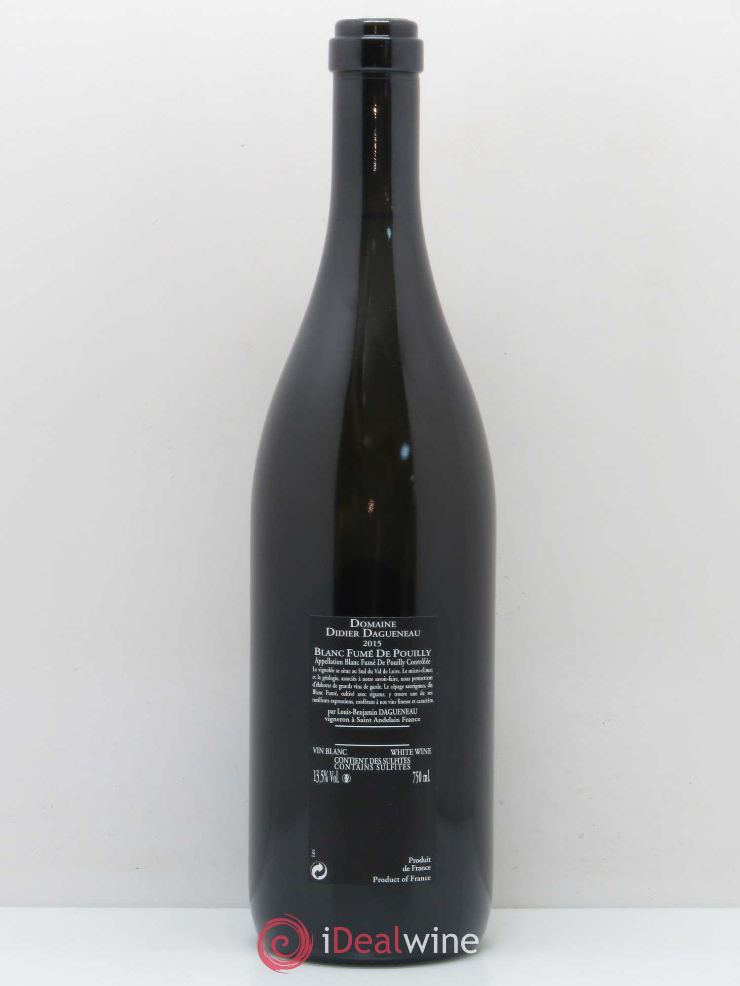 Vin de France (anciennement Pouilly-Fumé) Silex Dagueneau (Domaine Didier - Louis-Benjamin) 2015 - Lot de 1 bouteille - 1