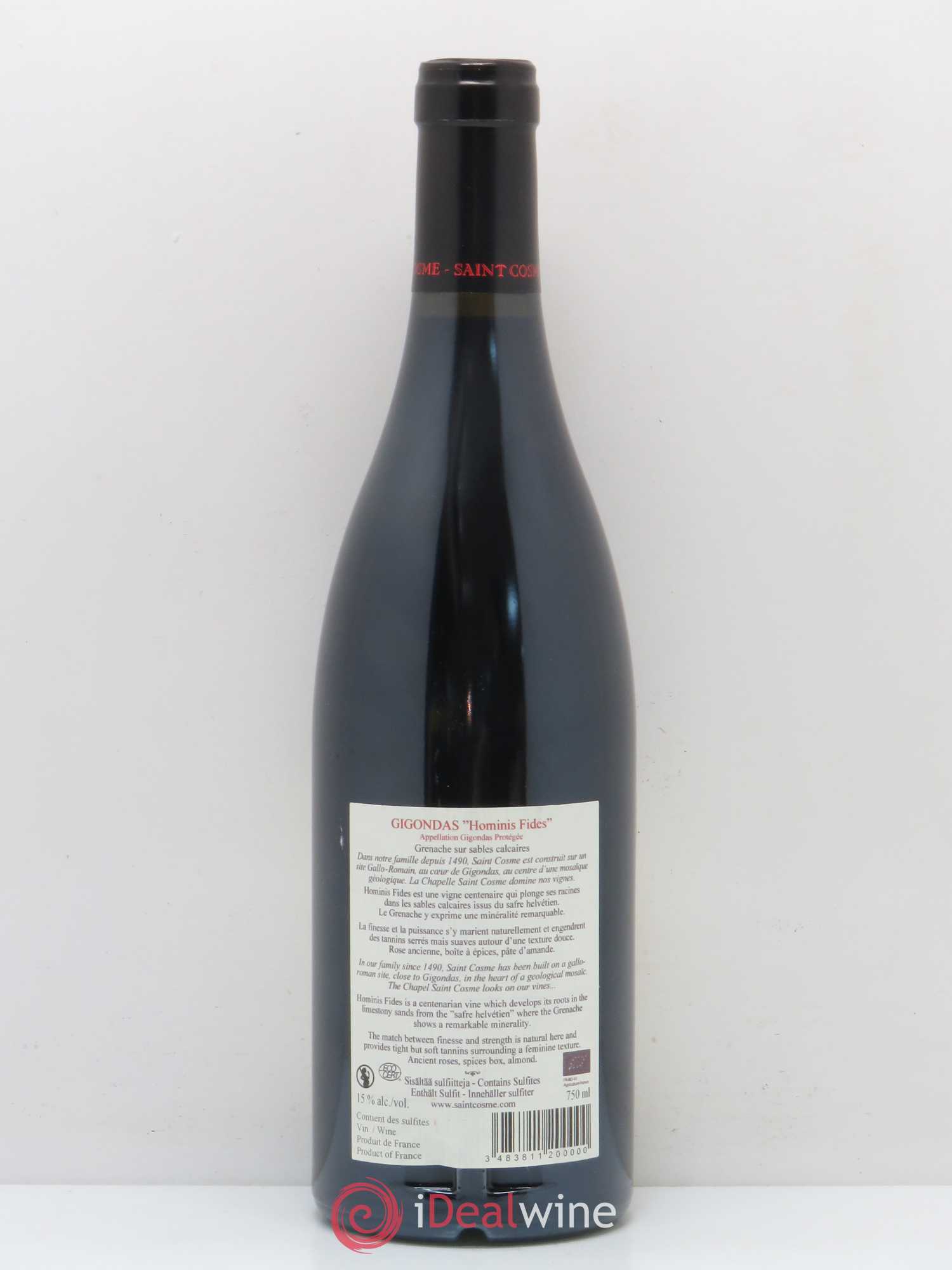Gigondas Hominis Fides Saint Cosme 2015 - Lot de 1 bouteille - 1
