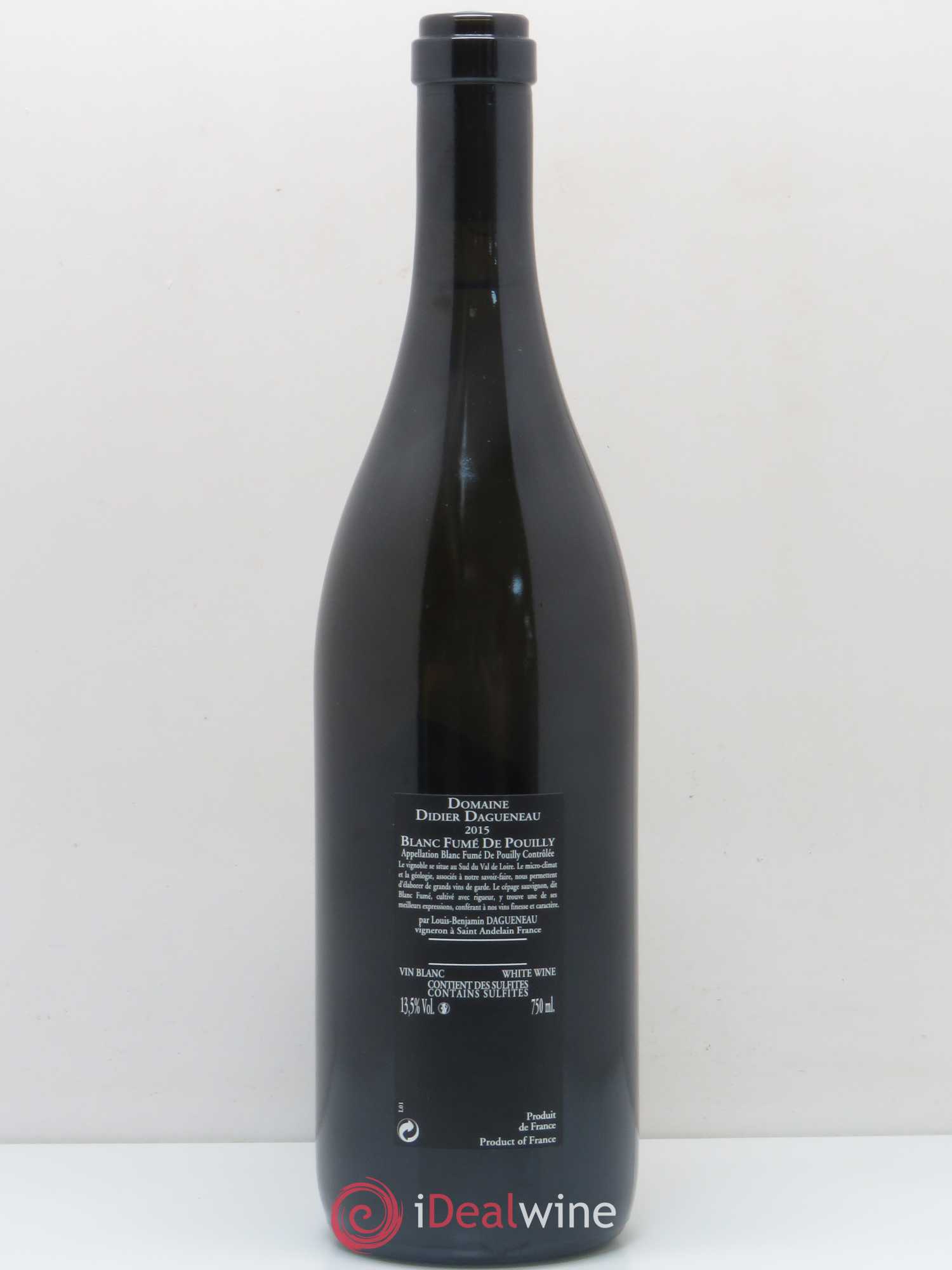 Vin de France (anciennement Pouilly-Fumé) Silex Dagueneau (Domaine Didier - Louis-Benjamin) 2015 - Lot de 1 bouteille - 1