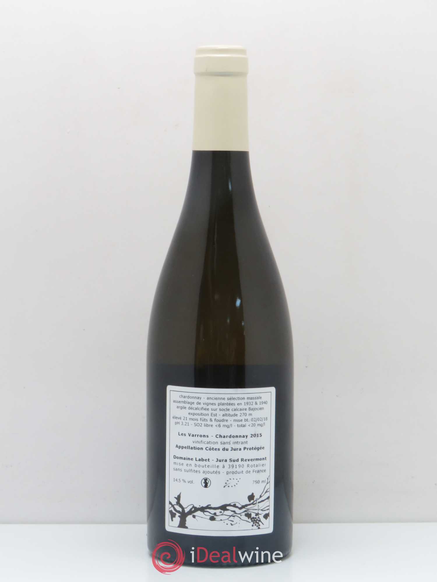 Côtes du Jura Chardonnay Les Varrons Labet 2015 - Posten von 1 Flasche - 1