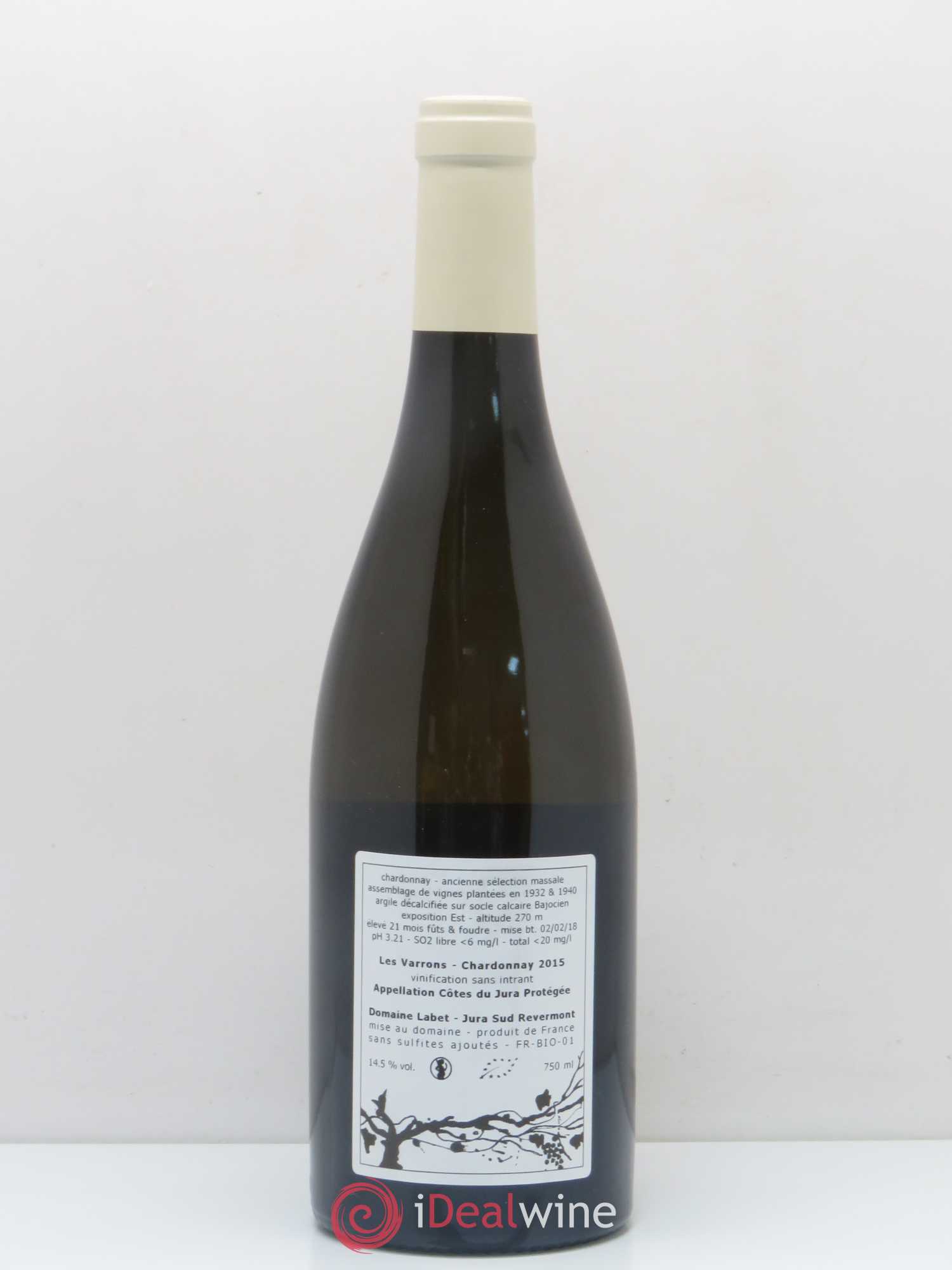 Côtes du Jura Chardonnay Les Varrons Labet 2015 - Posten von 1 Flasche - 1