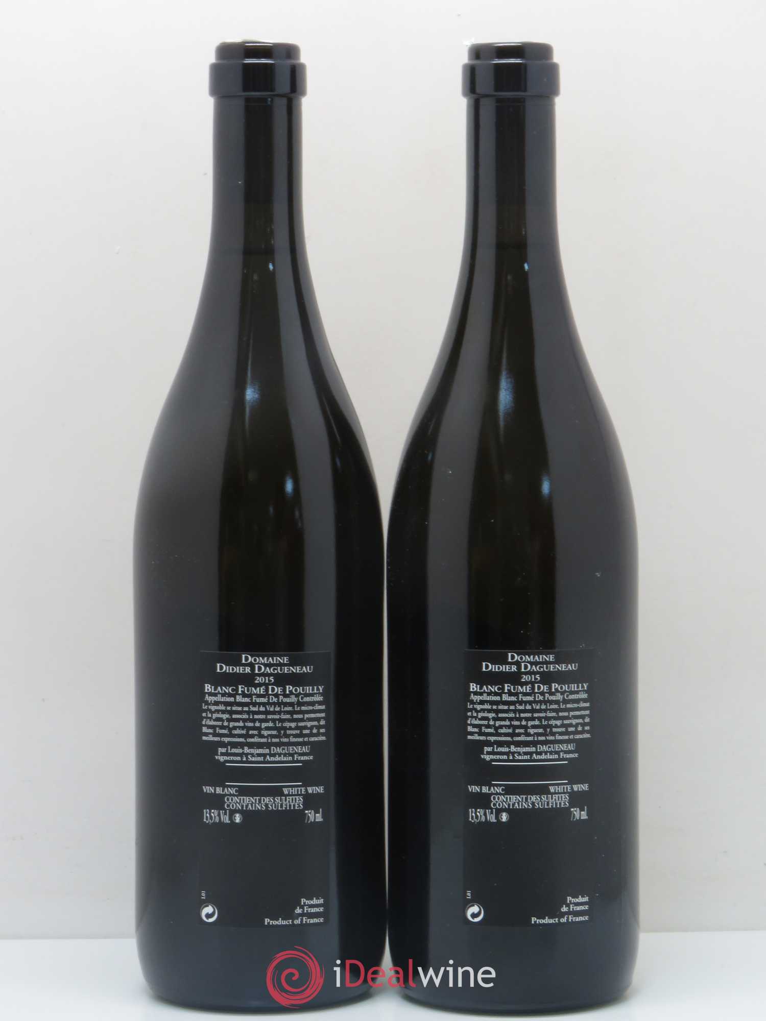 Vin de France (anciennement Pouilly-Fumé) Silex Dagueneau (Domaine Didier - Louis-Benjamin) 2015 - Lot de 2 bouteilles - 1